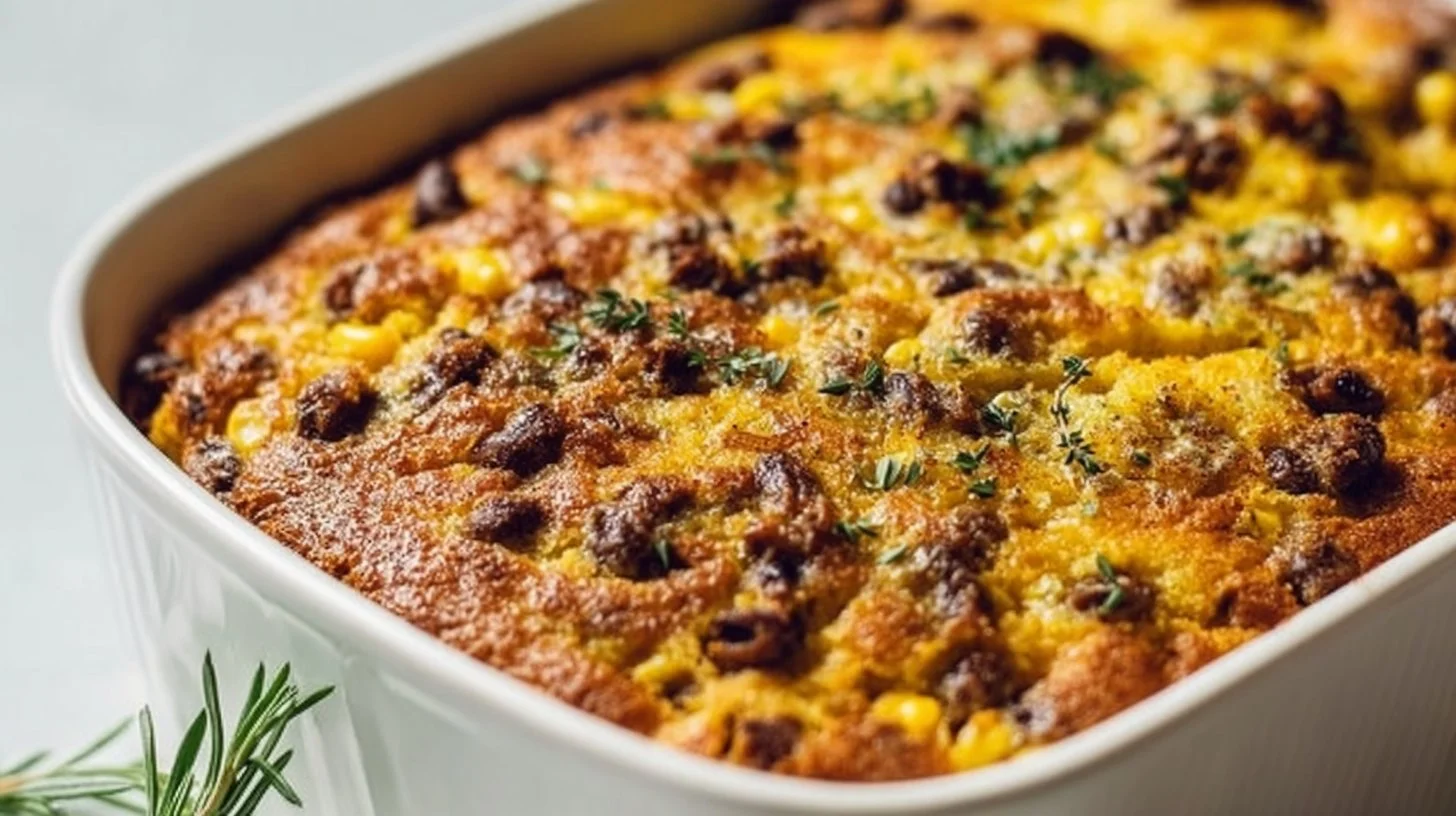 Black Eyed Pea Cornbread Casserole