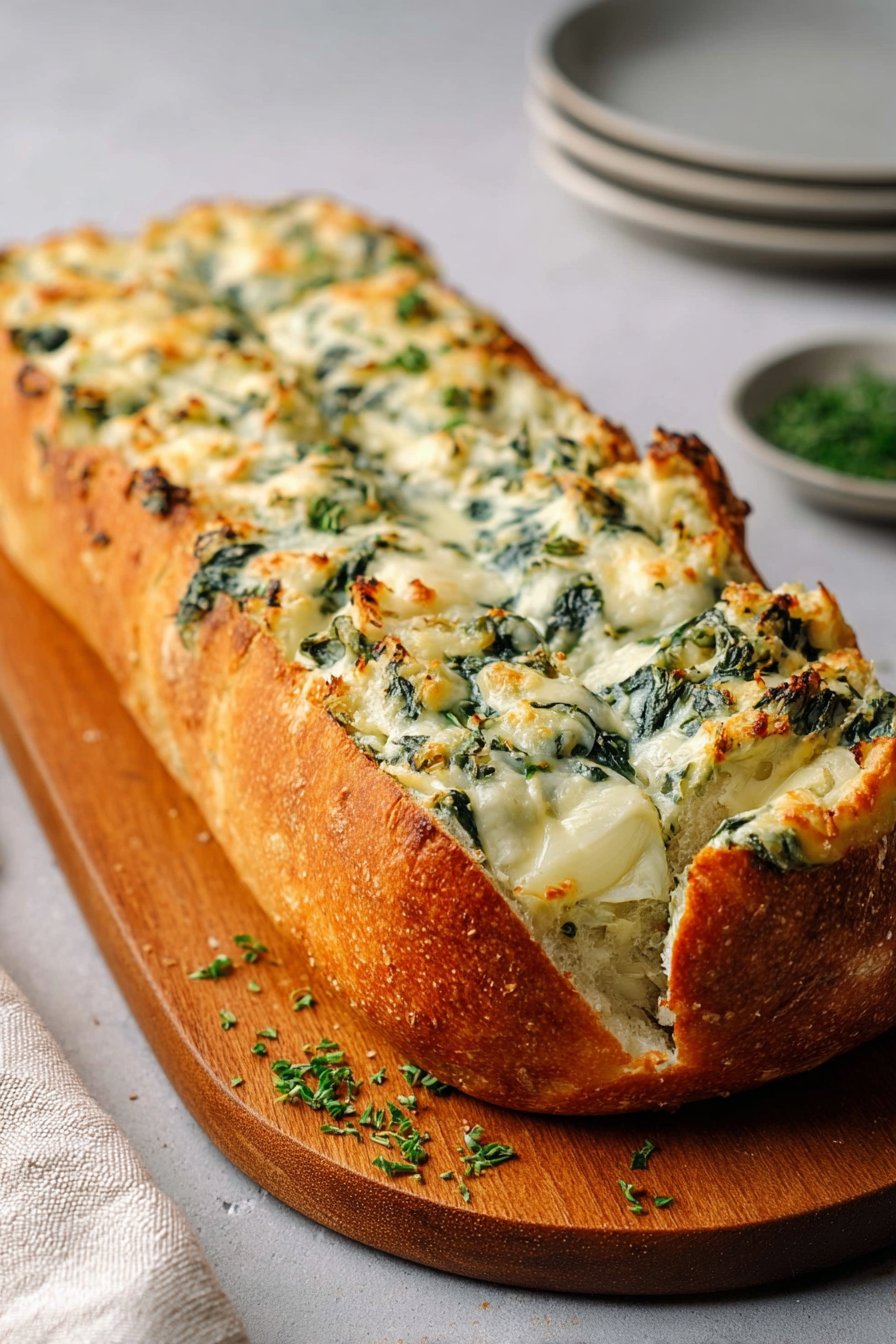 Spinach and Artichoke Stuffed Bread
