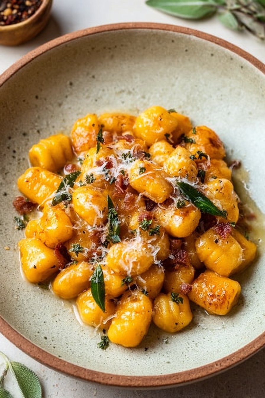 Pumpkin Gnocchi with Brown Butter Sauce
