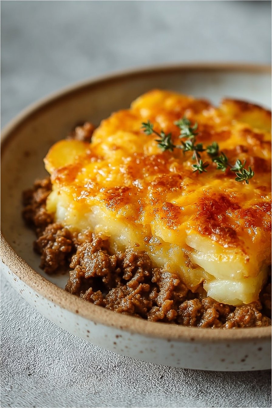 Cheesy Ground Beef & Potato Casserole