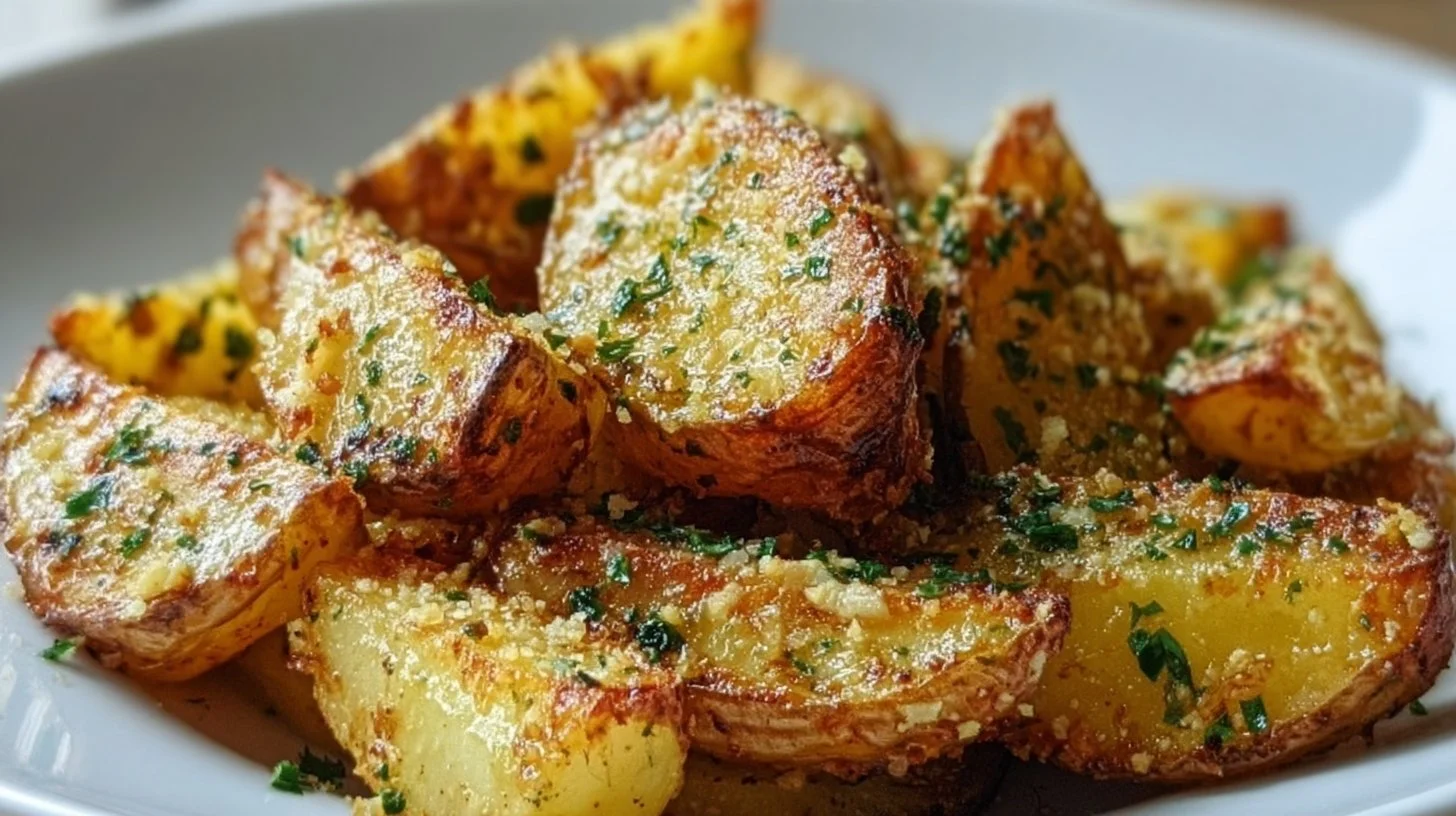 Air Fryer Baked Garlic Parmesan Potatoes