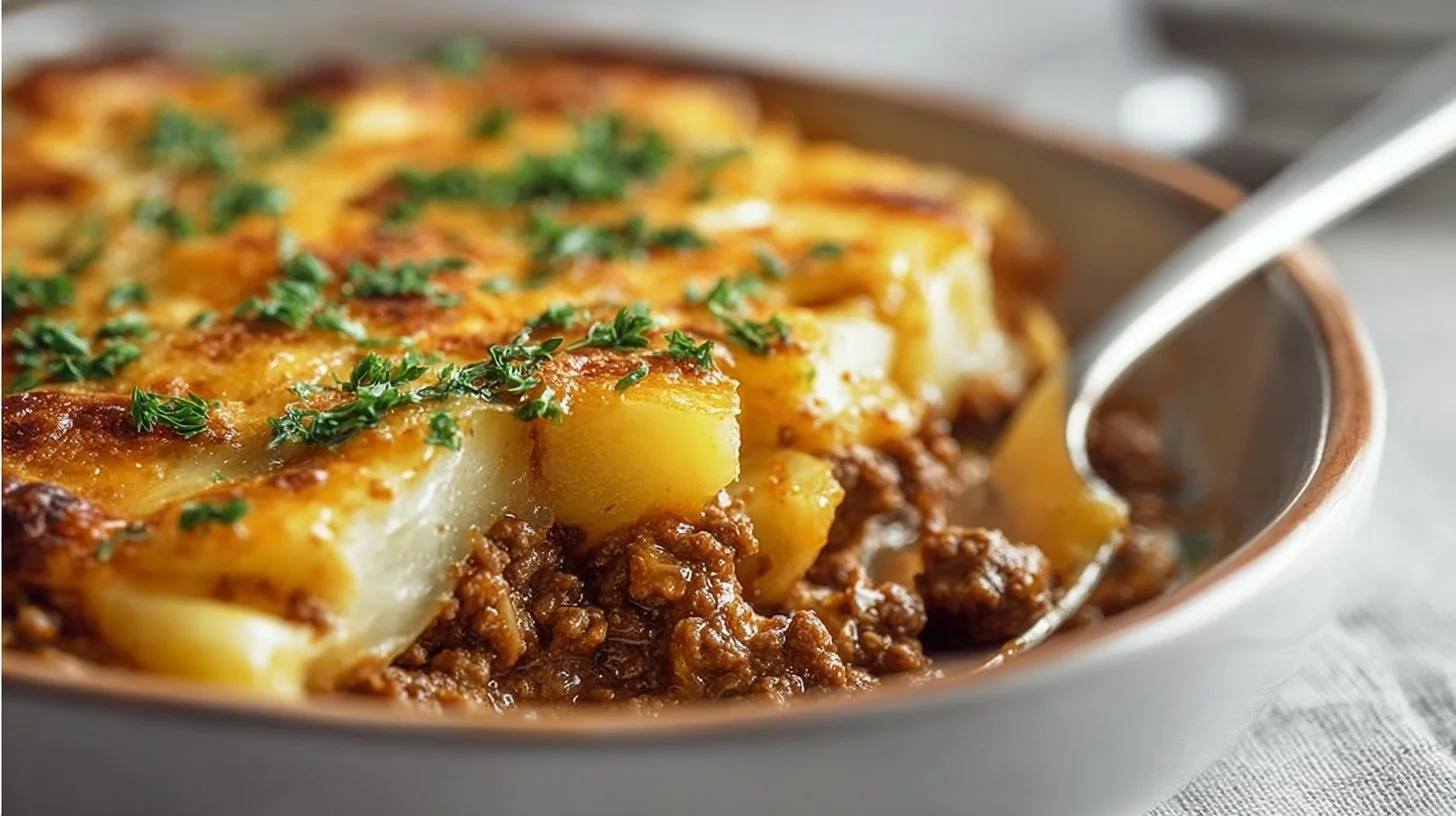 Cheesy Ground Beef & Potato Casserole