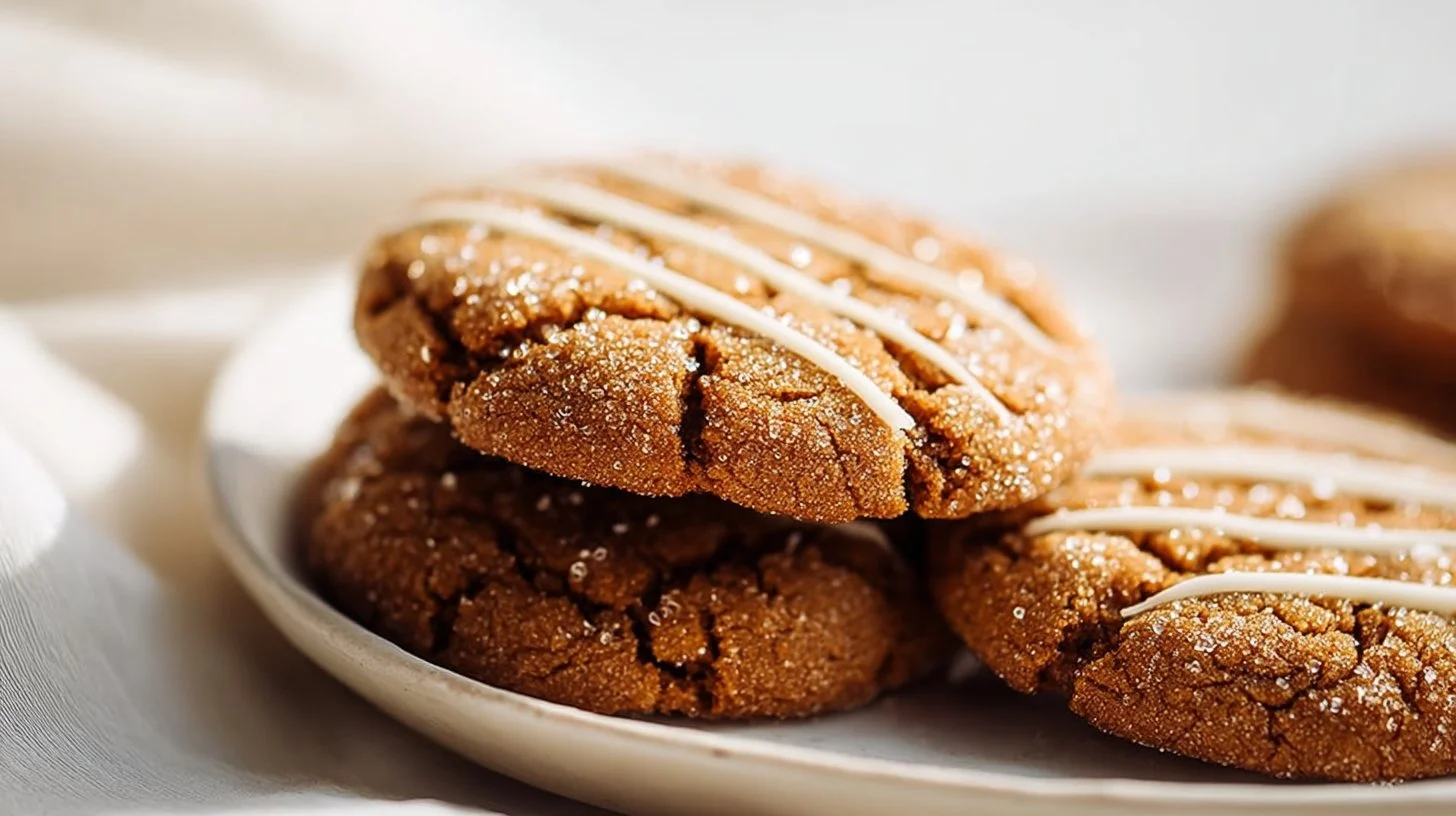 Plate of chewy maple cinnamon cookies decorated for the holidays