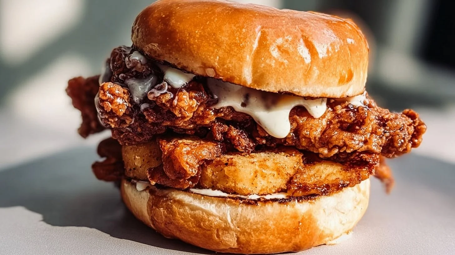 Cinnamon Roll Fried Chicken Sandwich