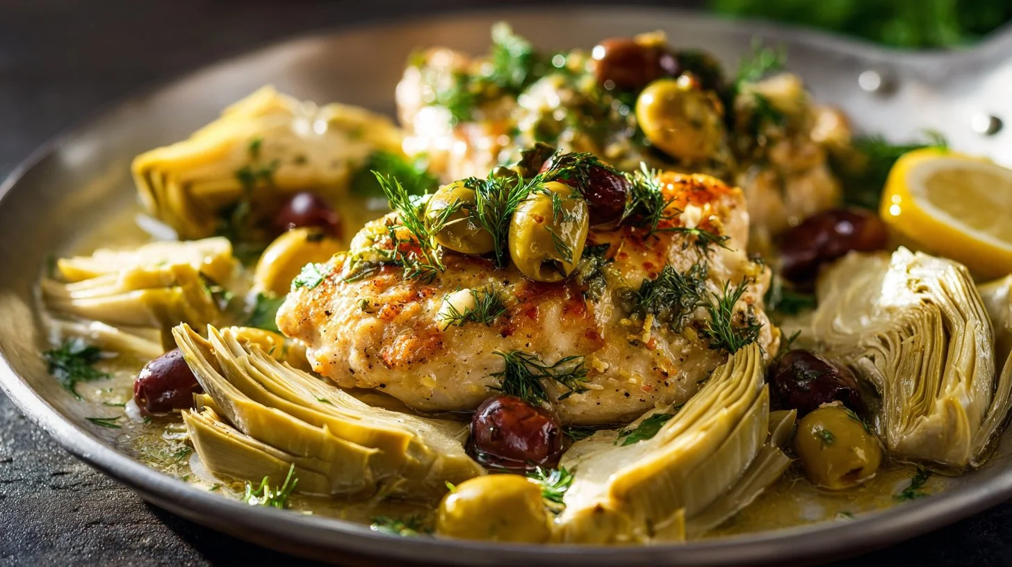 Mediterranean Lemon Chicken with Artichokes & Olives