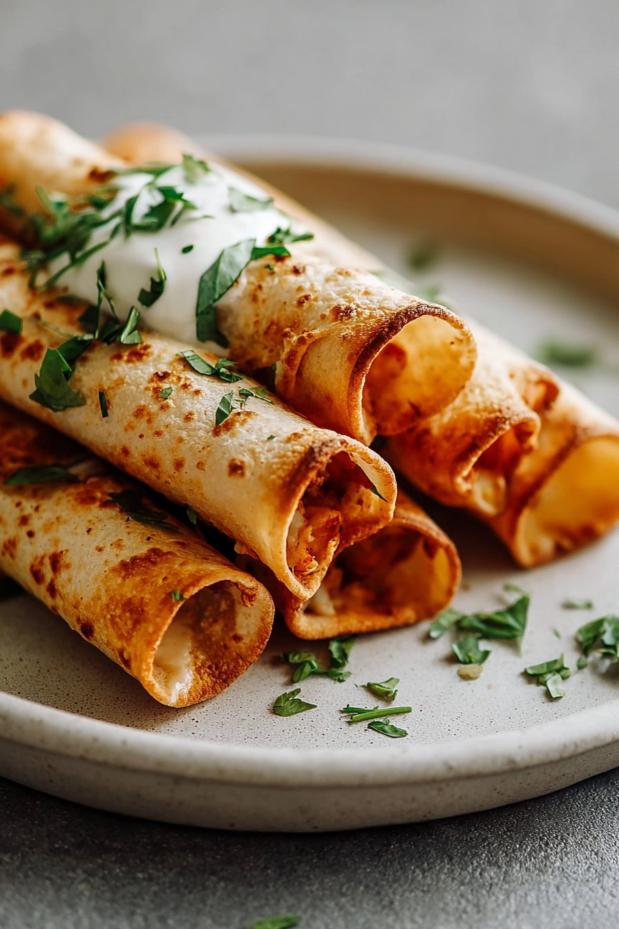 Crispy Baked Chicken Taquitos
