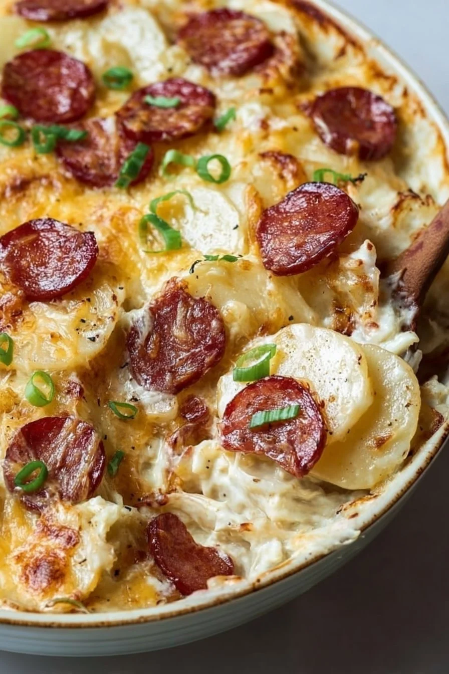 Baked Kielbasa Pierogi Casserole