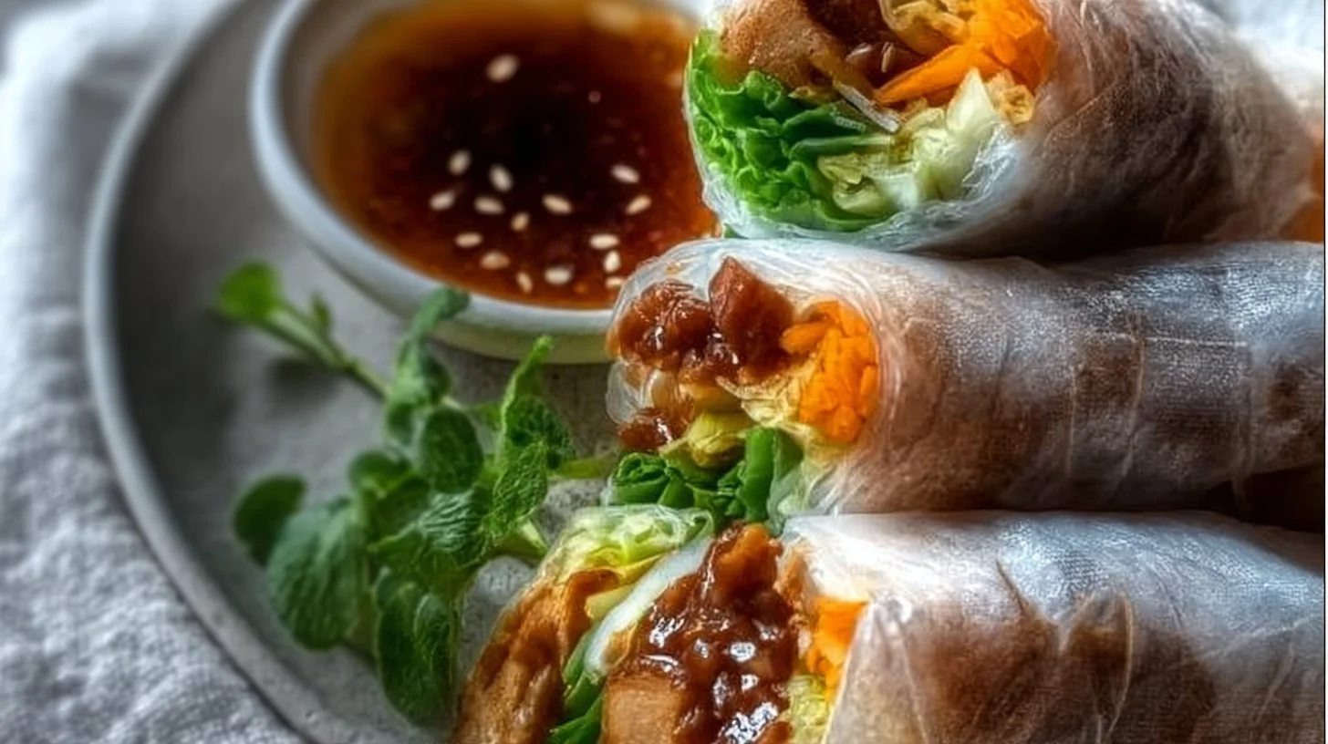 Big Mac Rice Paper Rolls filled with beef, lettuce, pickles, and sauce.