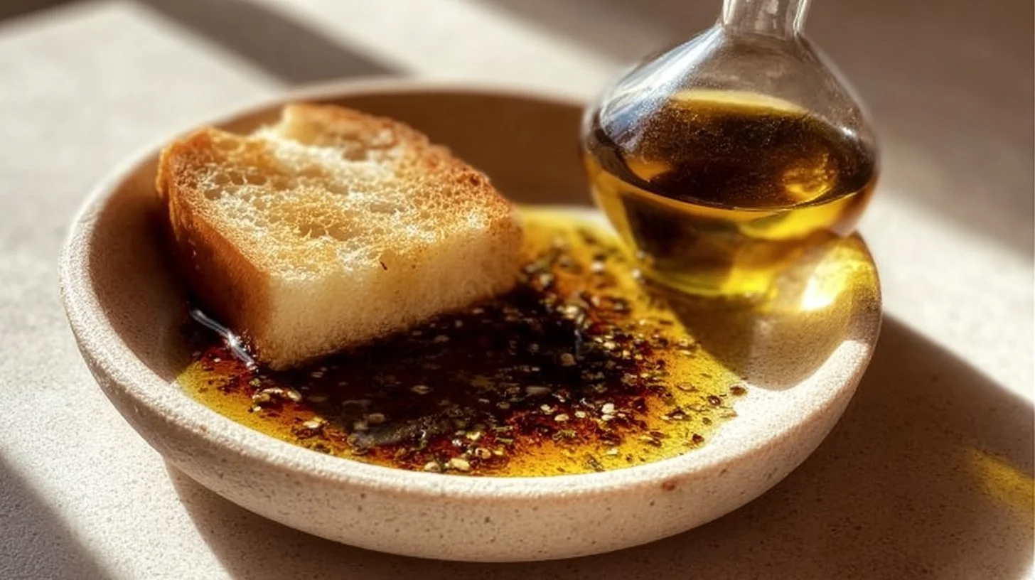 Authentic bread dipping oil with herbs and spices for flavorful appetizers