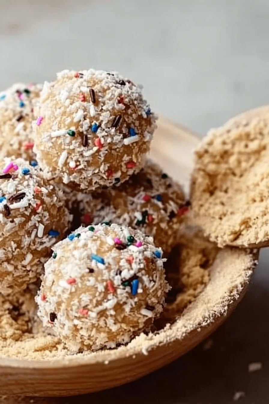 Cake Batter Protein Balls