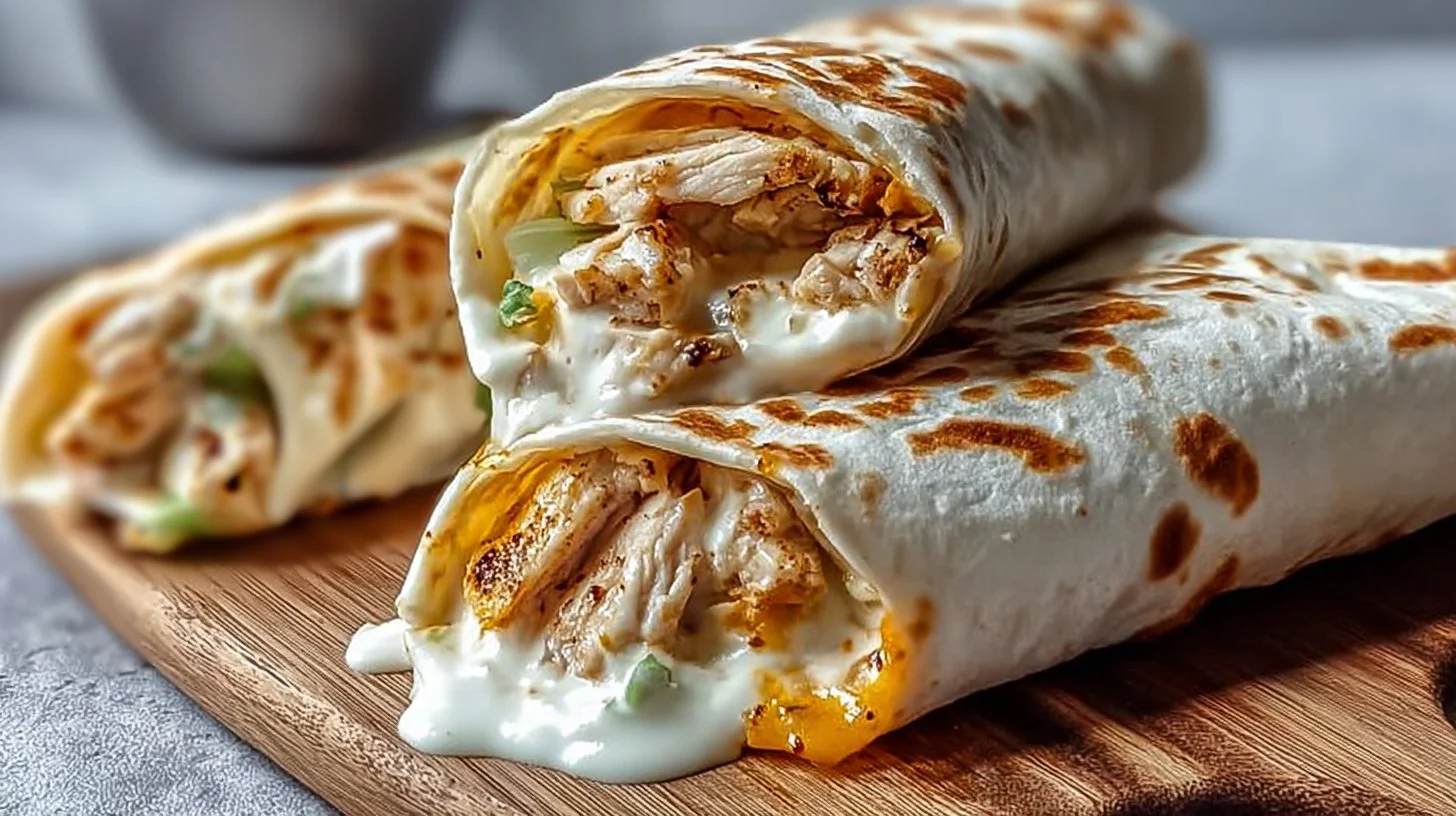 Cheesy Chicken Alfredo Wraps