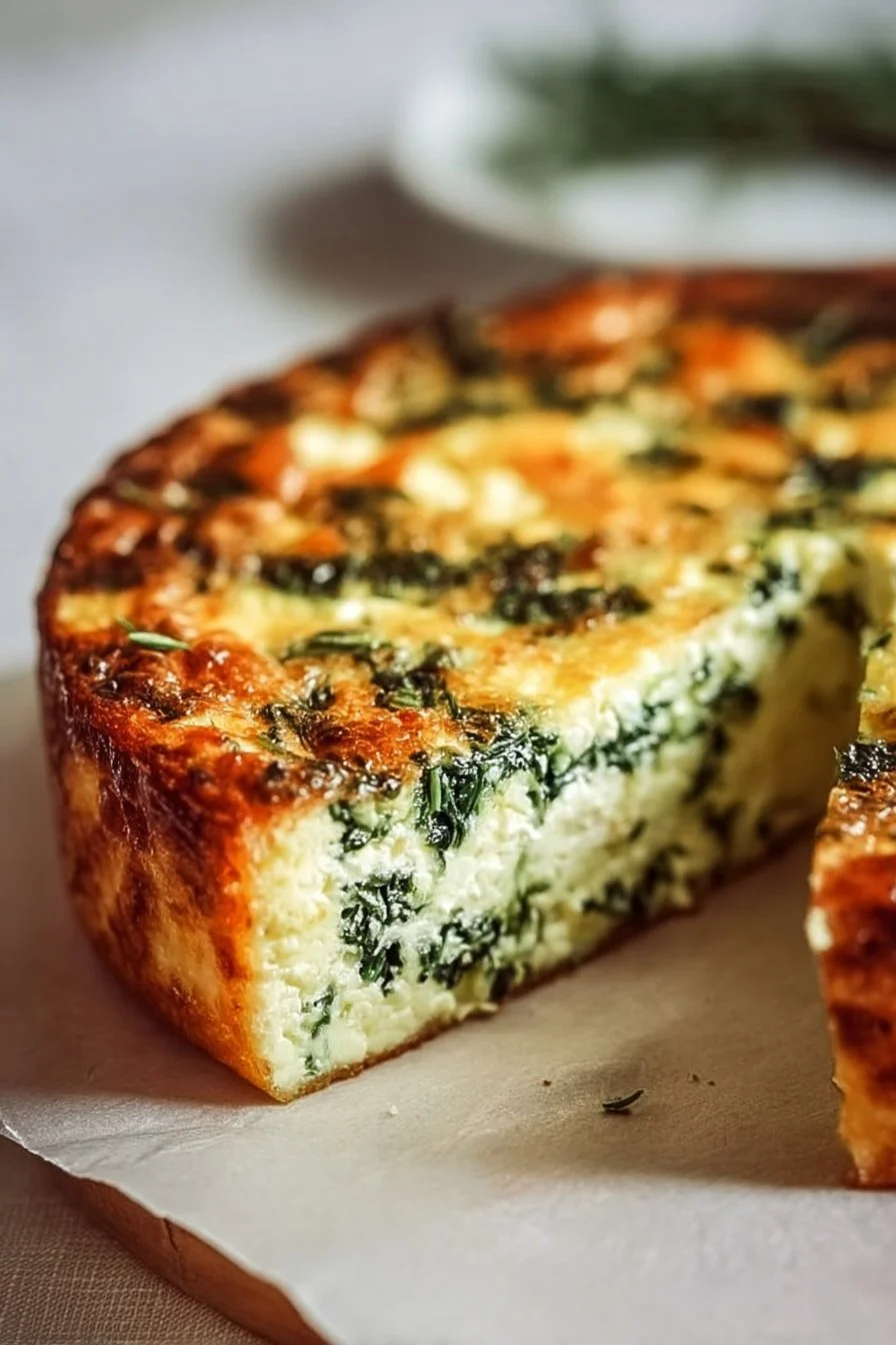 Cottage Cheese and Spinach Crustless Quiche