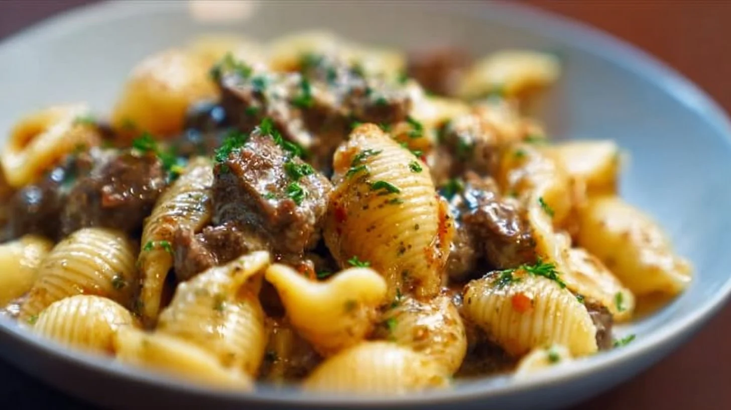Creamy Beef and Shells