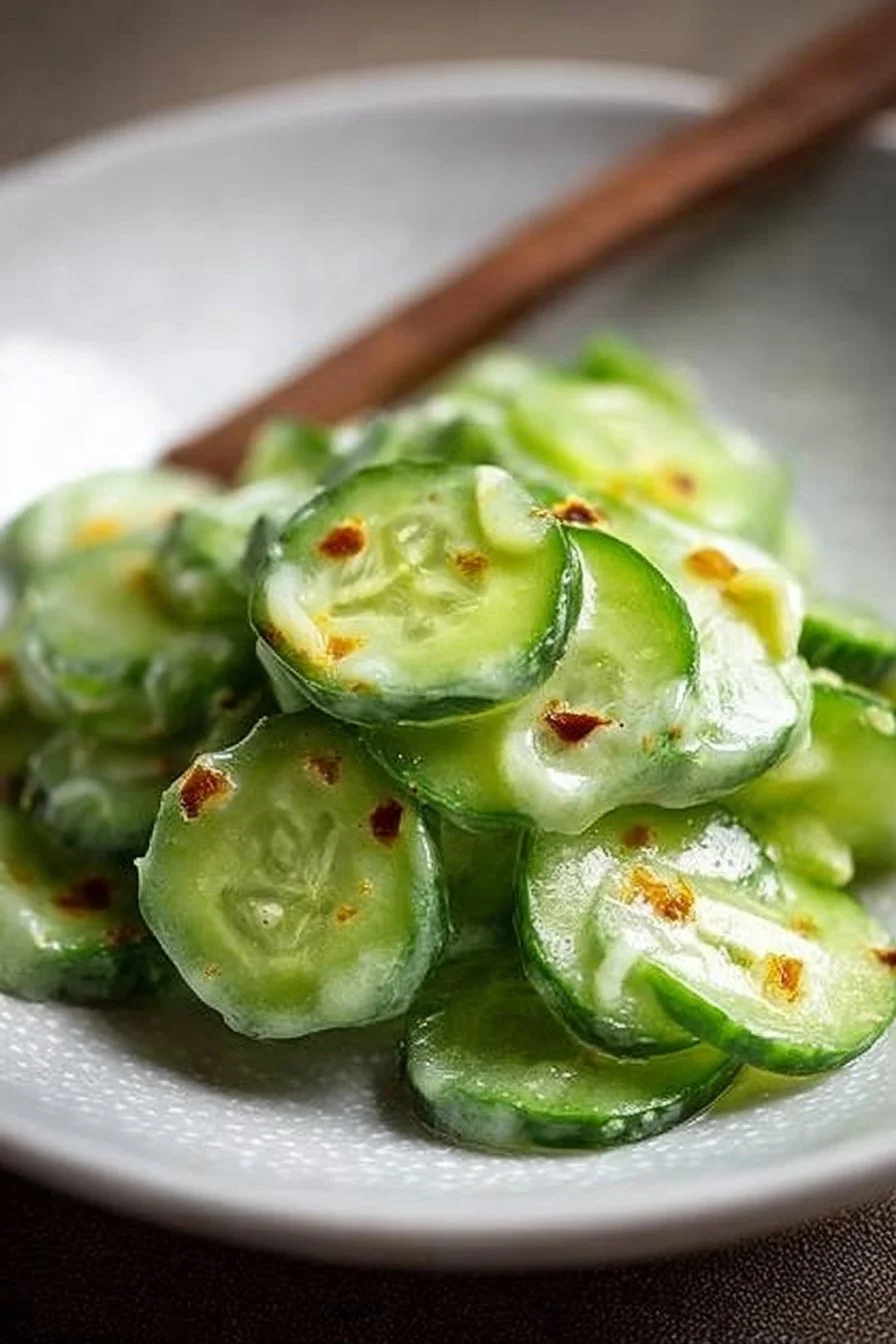 Crispy Cucumber Snacks with Creamy Dressing