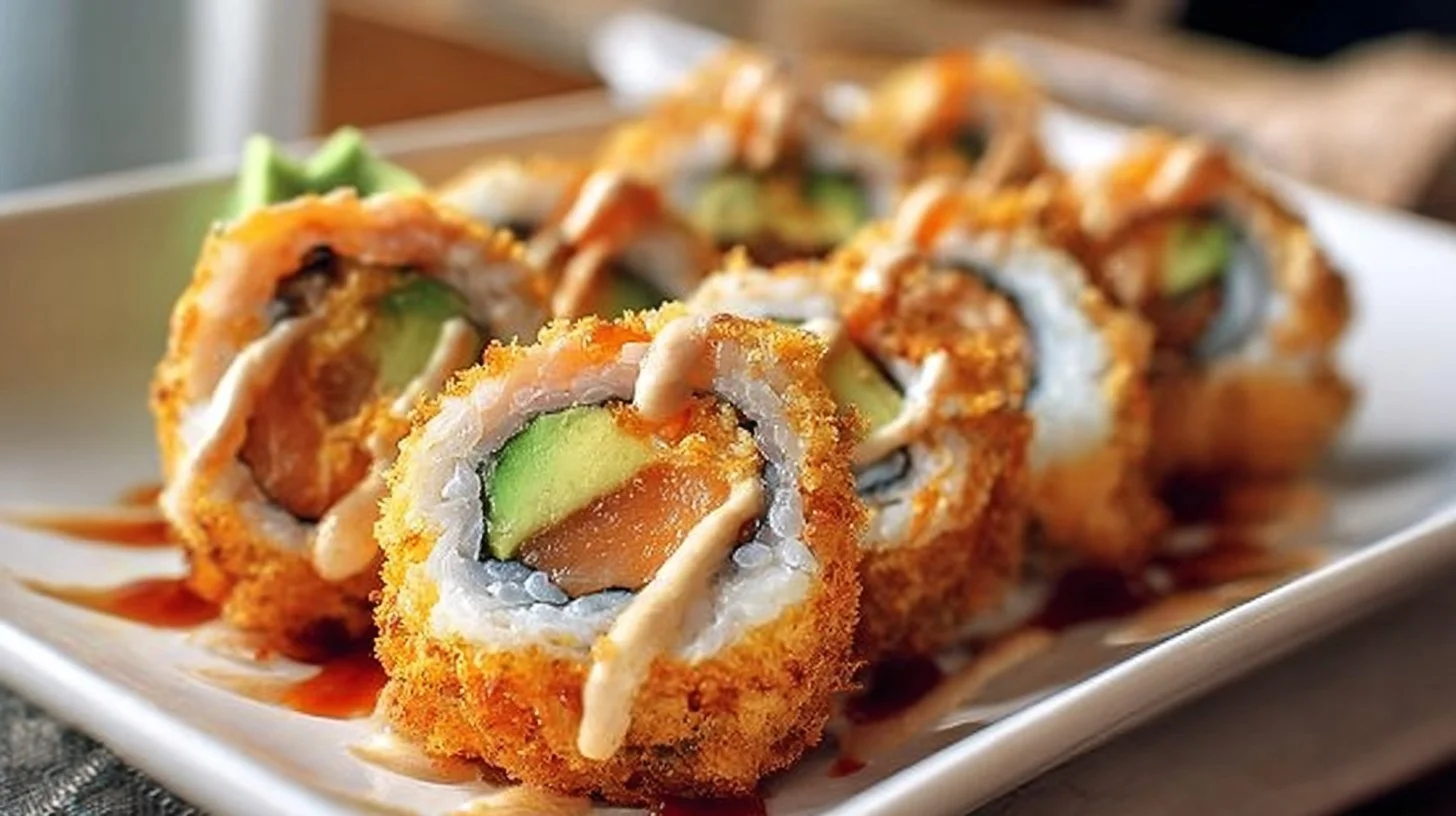 Crispy Fried Salmon & Avocado Rolls