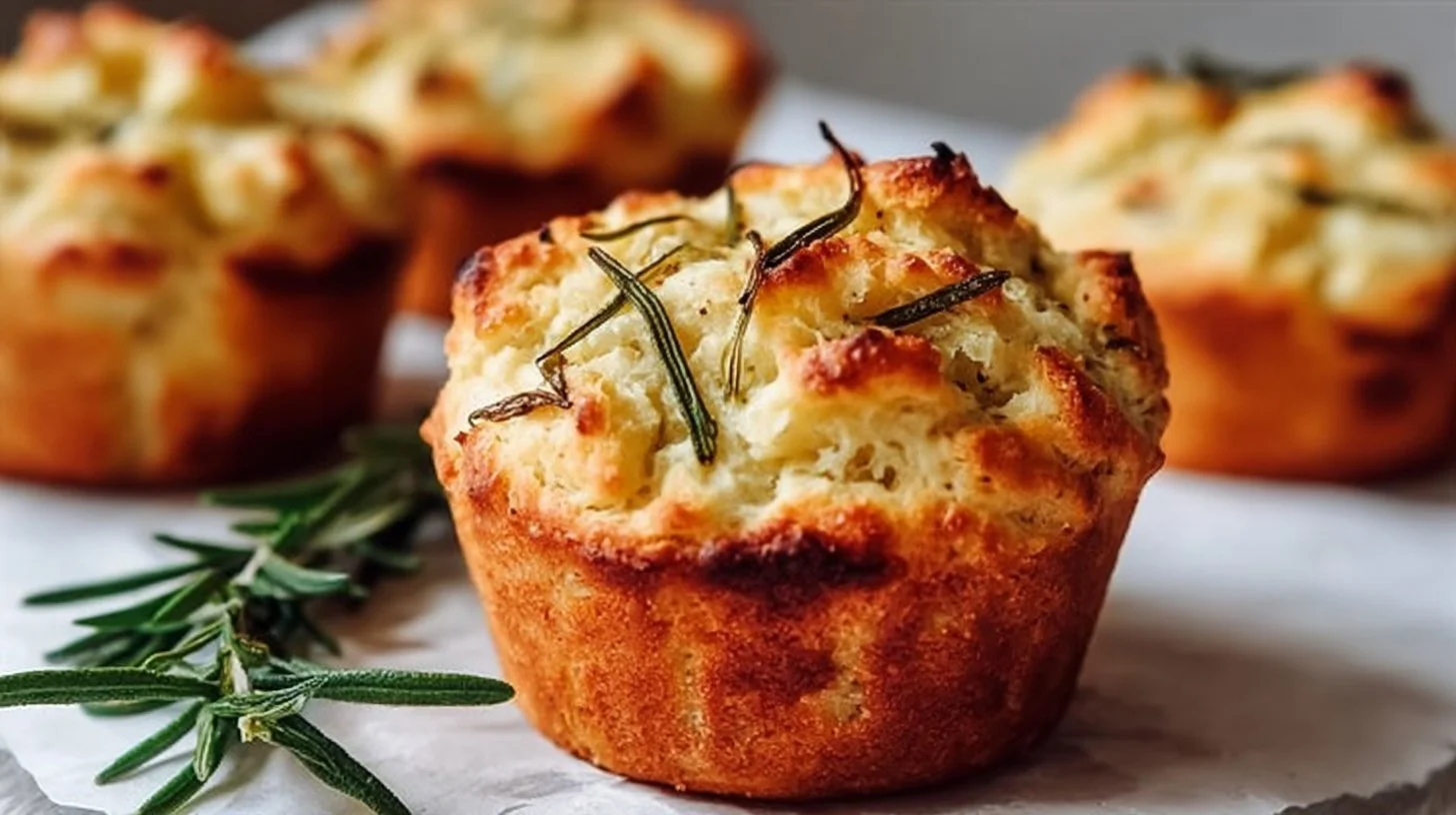 Easy Garlic Rosemary Focaccia Muffins