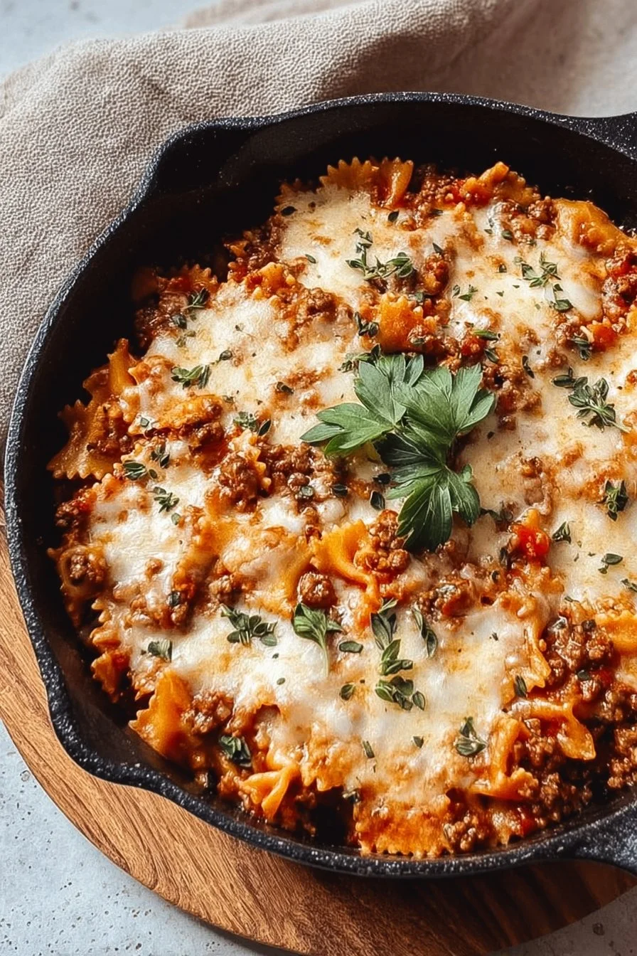 Healthy One Pot Skillet Lasagna