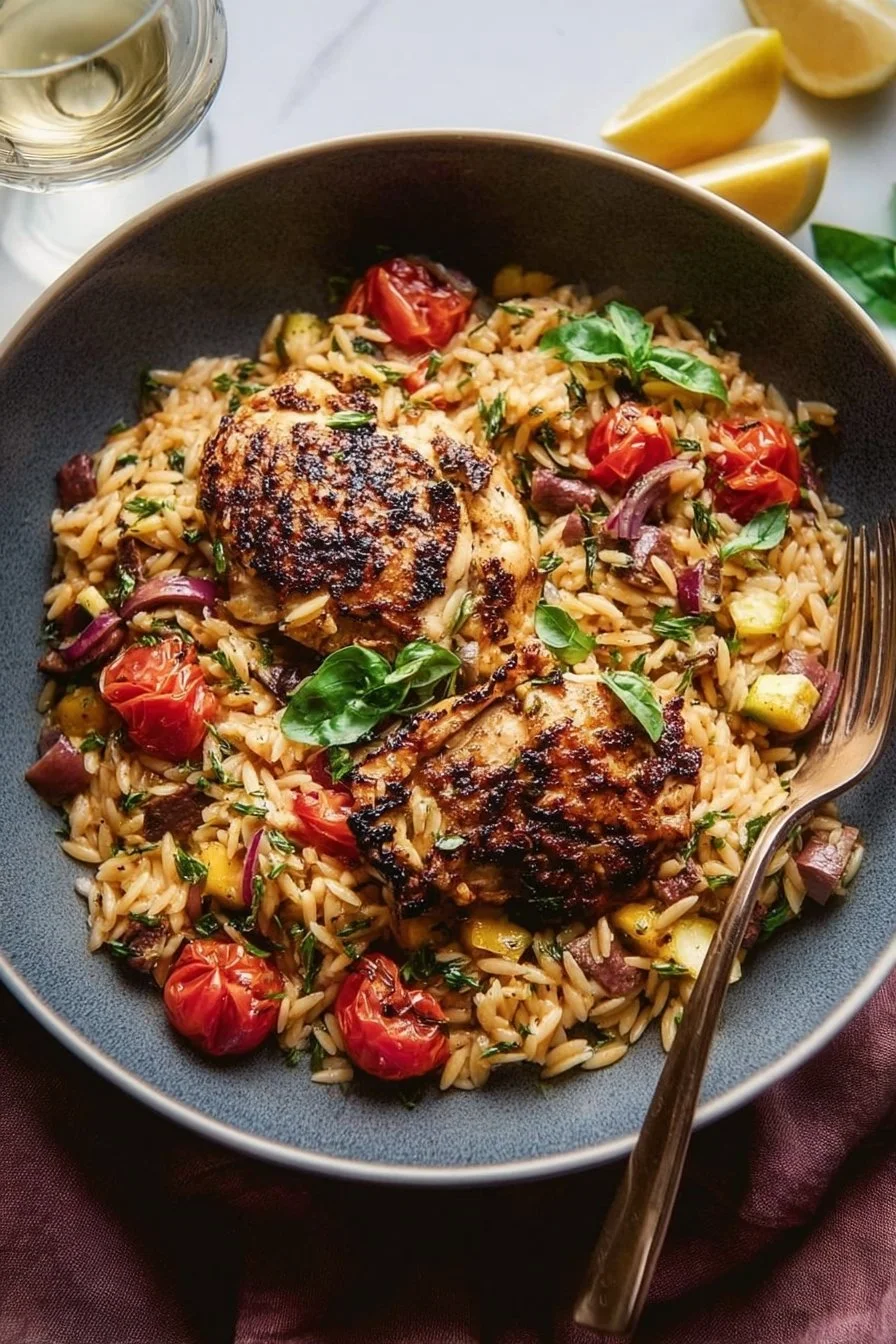 Mediterranean Chicken Orzo