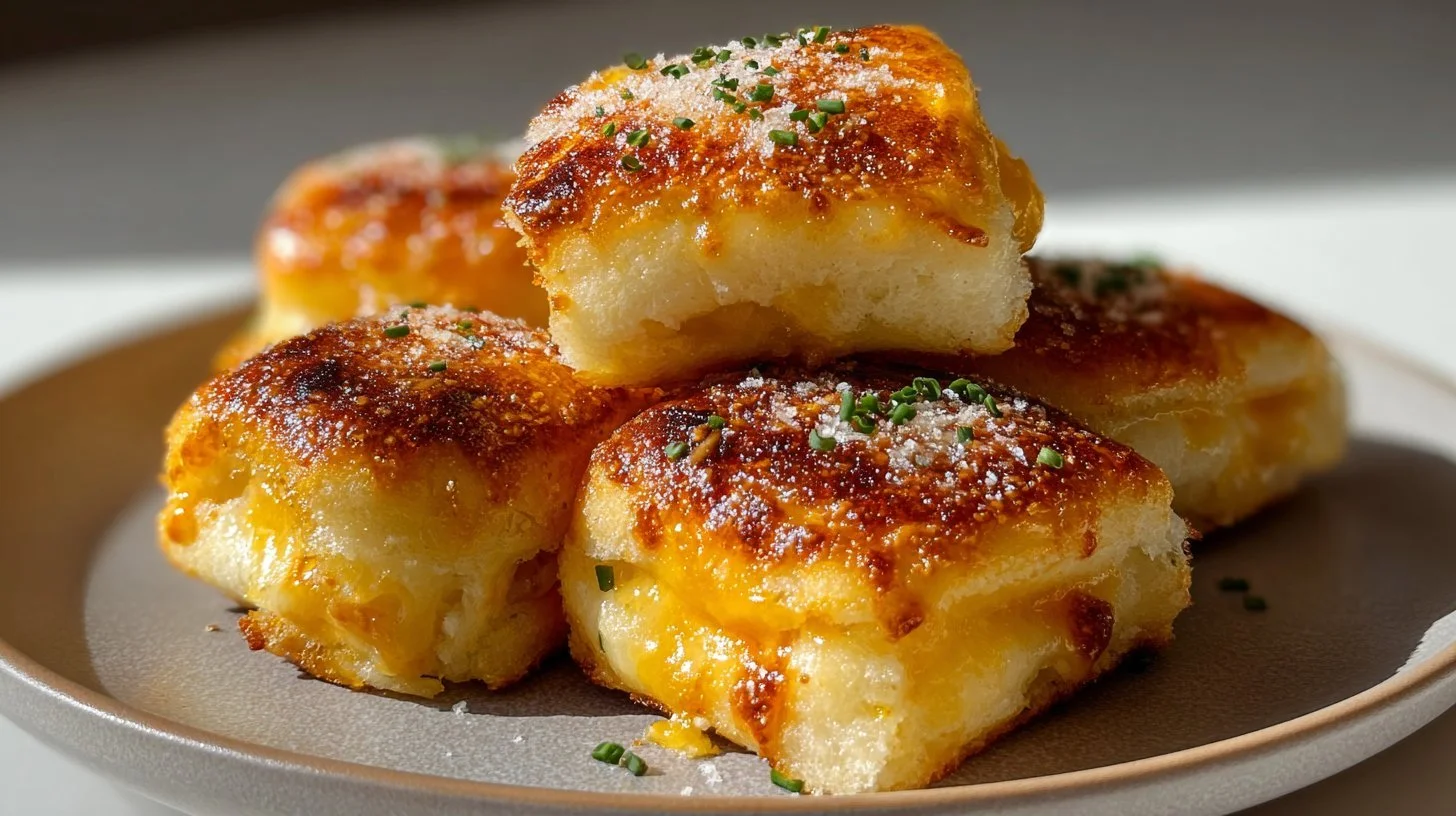 Mini grilled cheese Hawaiian rolls on a serving platter.