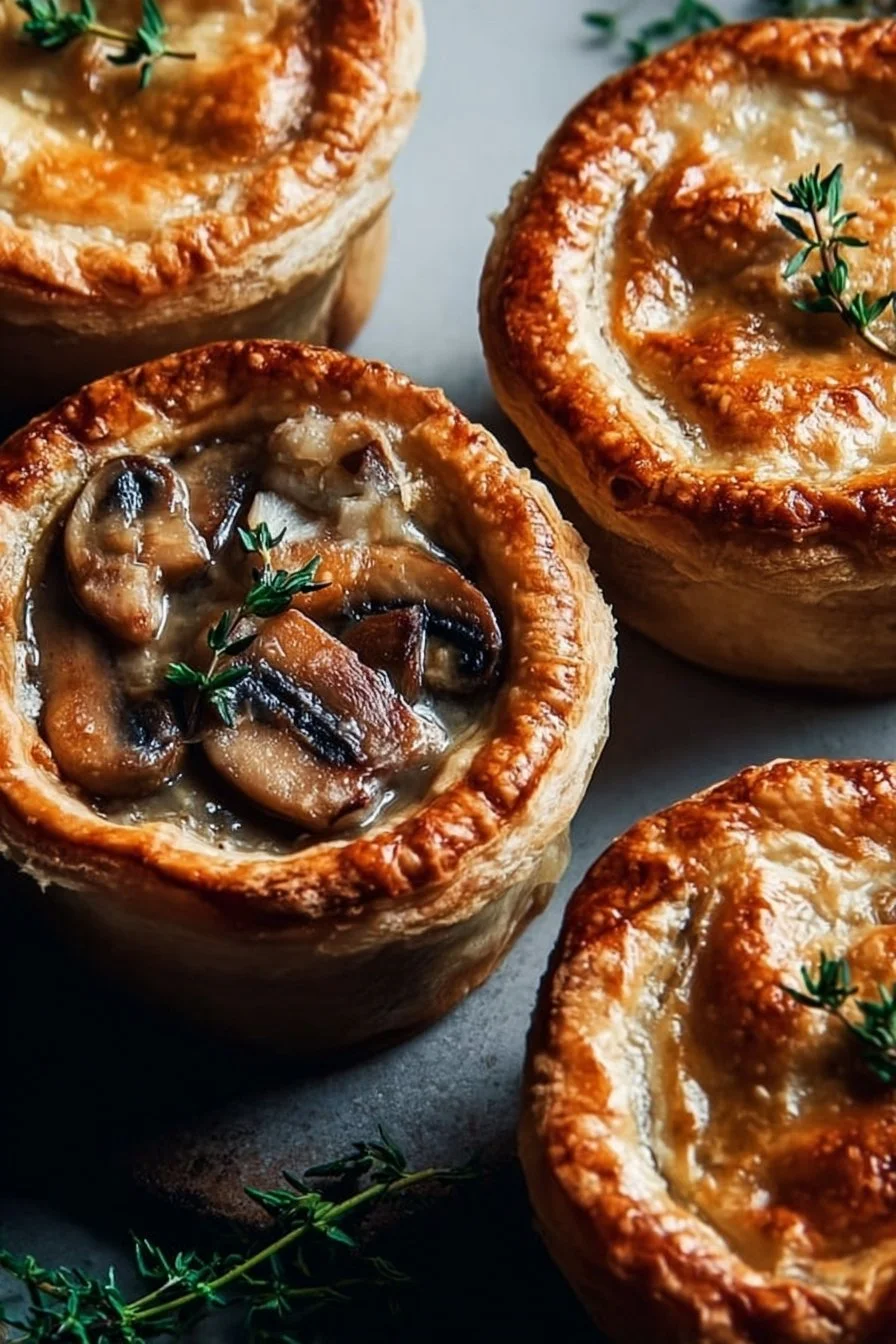 Mini Mushroom & Gruyère Pot Pies with Thyme