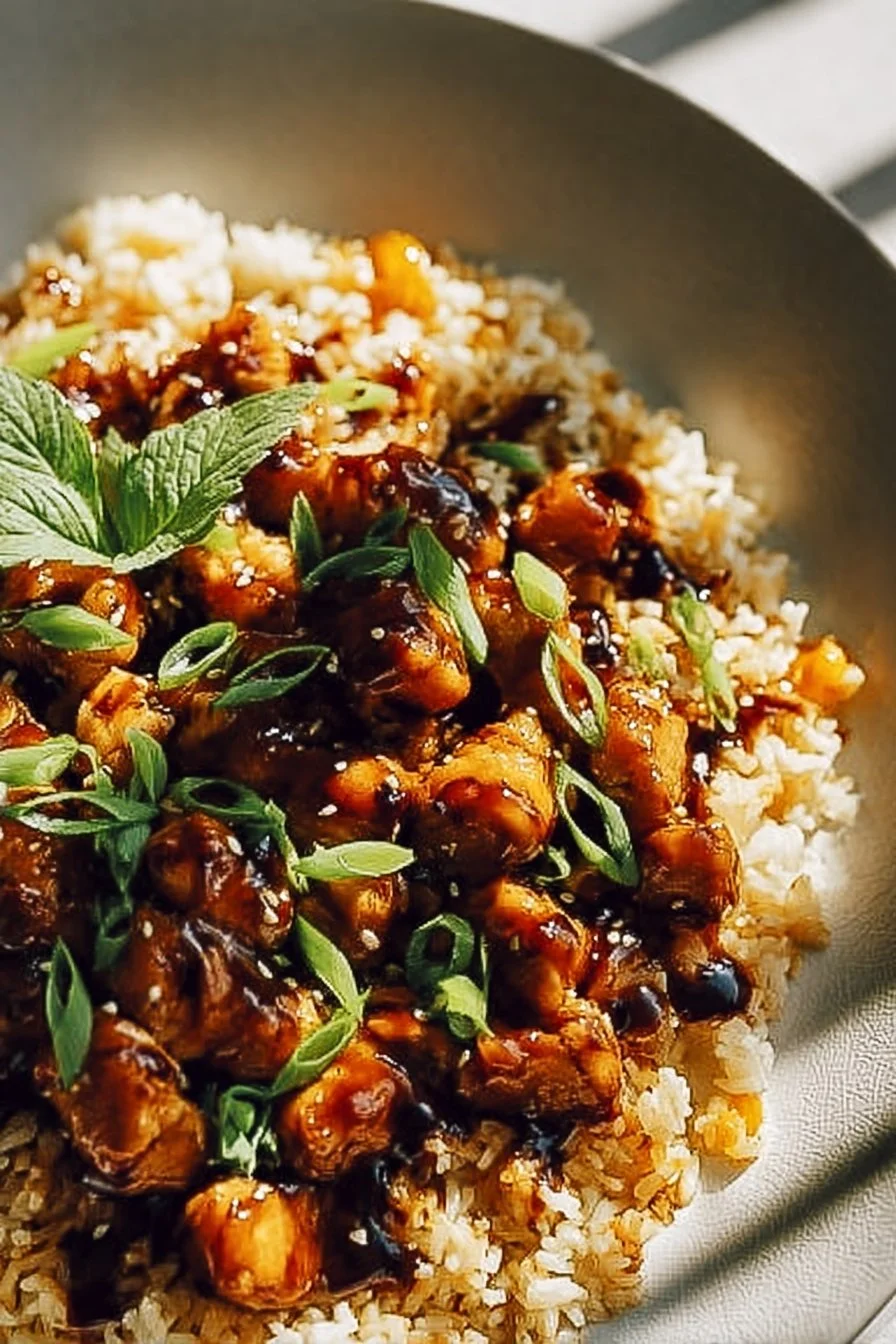 One-Pan Honey BBQ Chicken and Rice