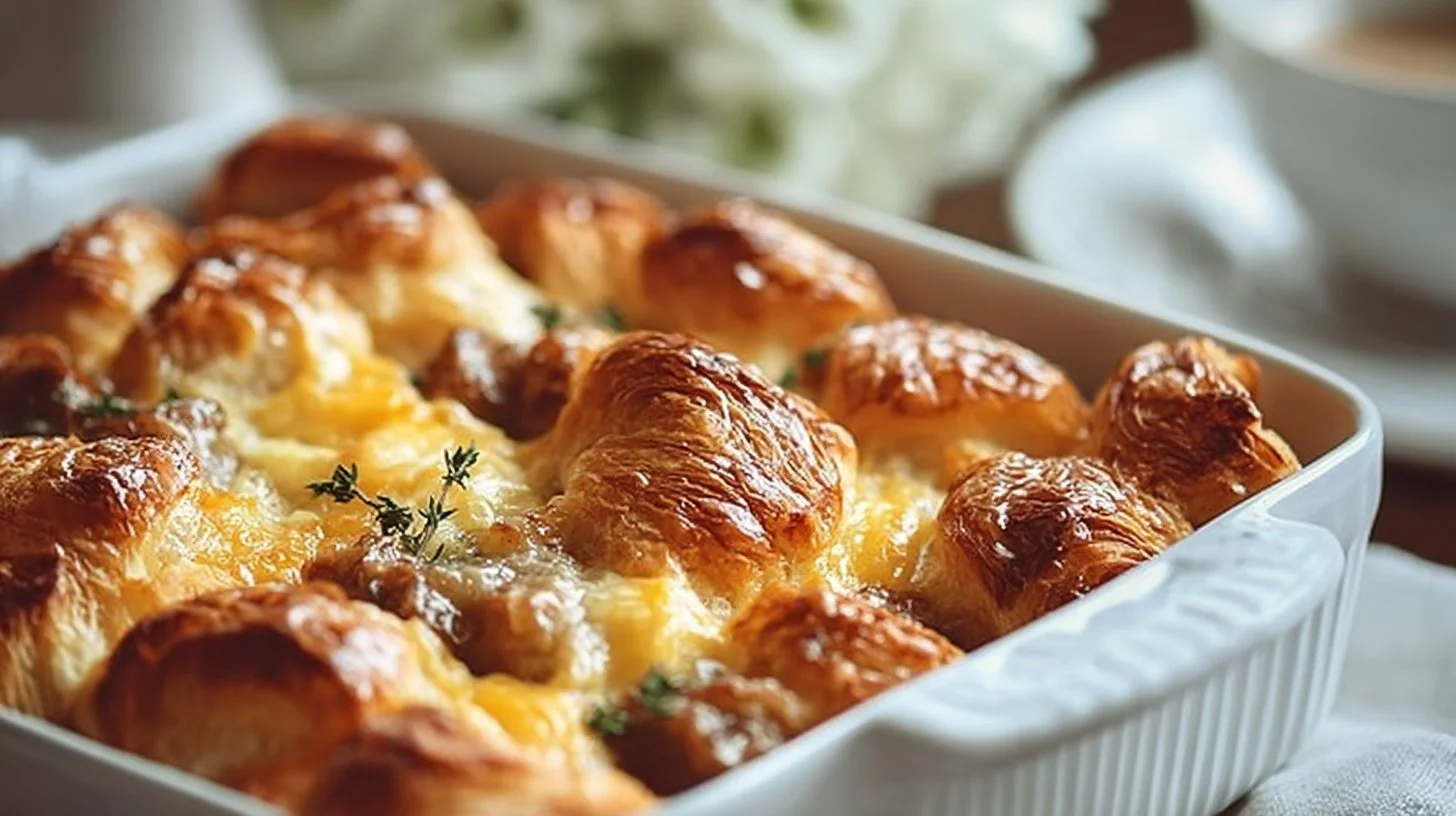 Overnight Croissant Breakfast Casserole
