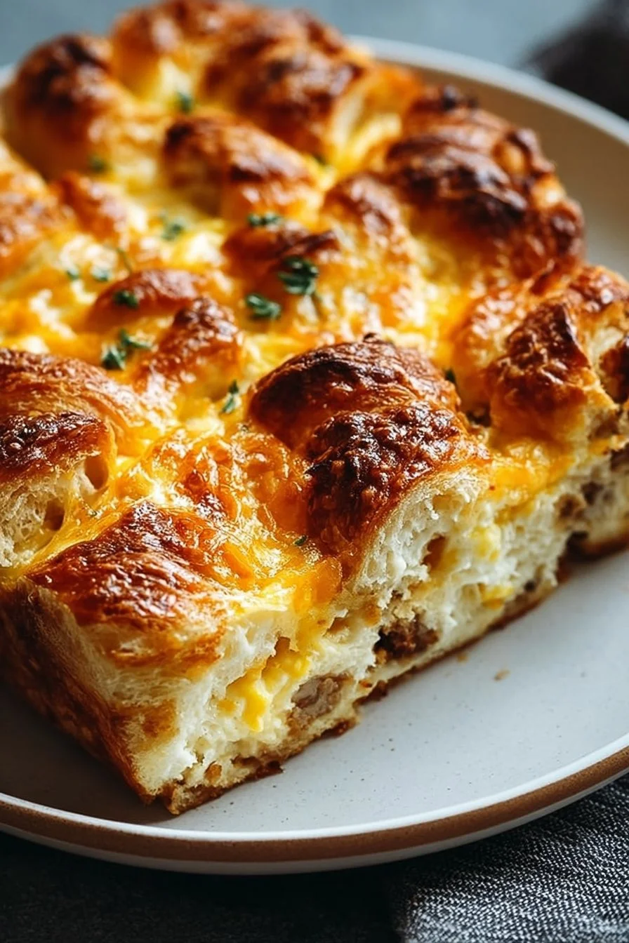 Overnight Croissant Breakfast Casserole