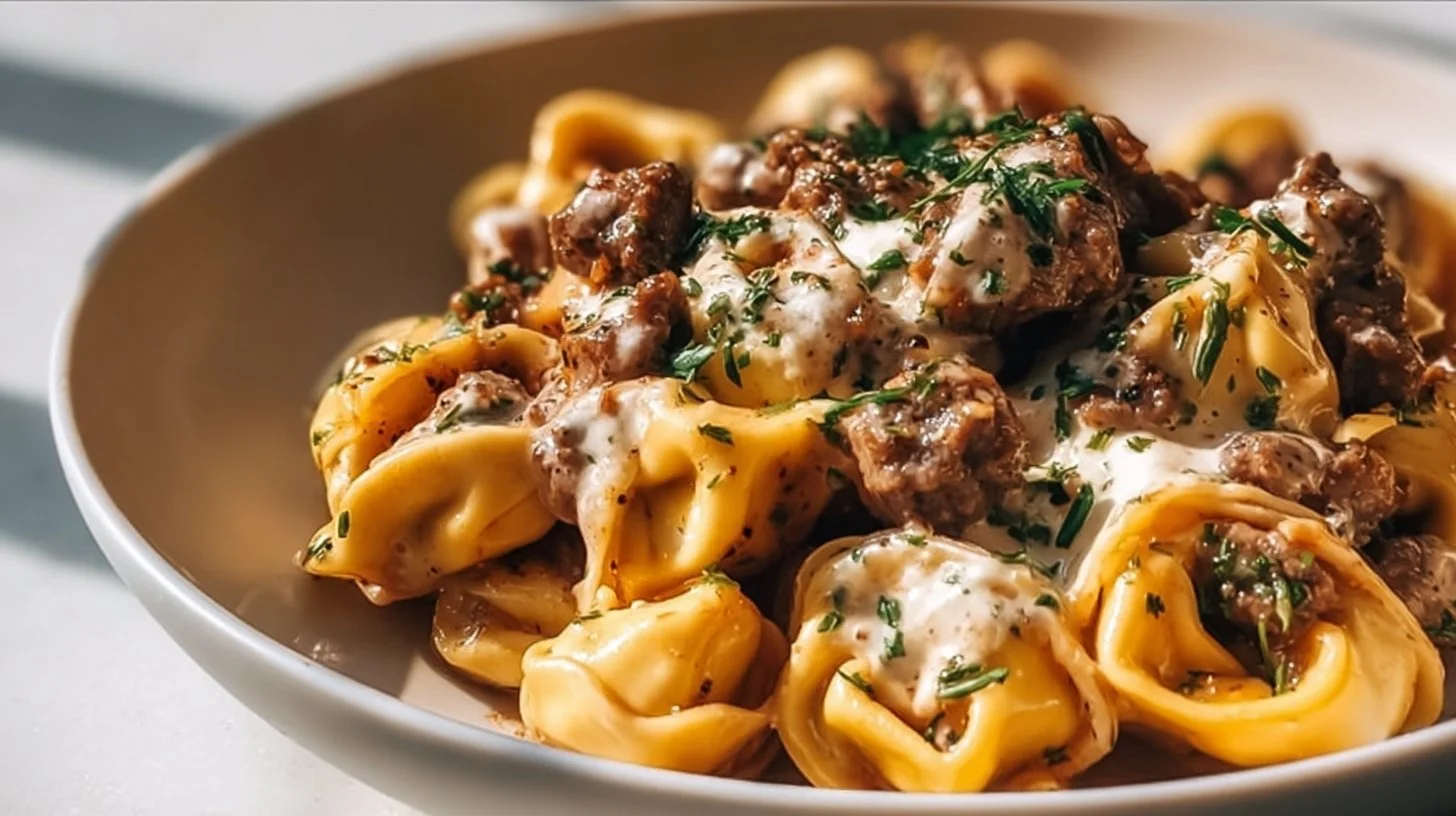 Philly Cheesesteak Tortellini Pasta