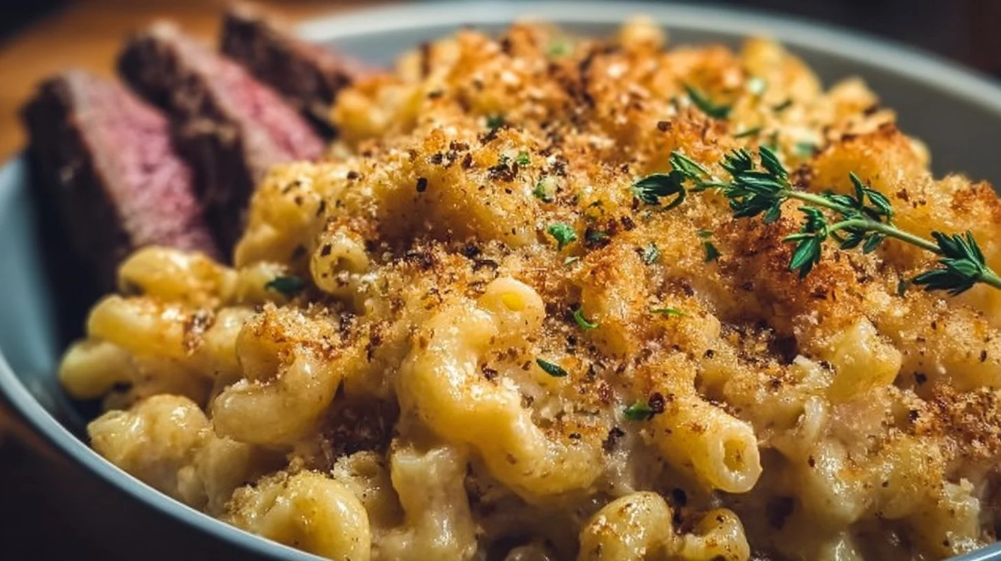 Prime Rib Mac & Cheese Bake