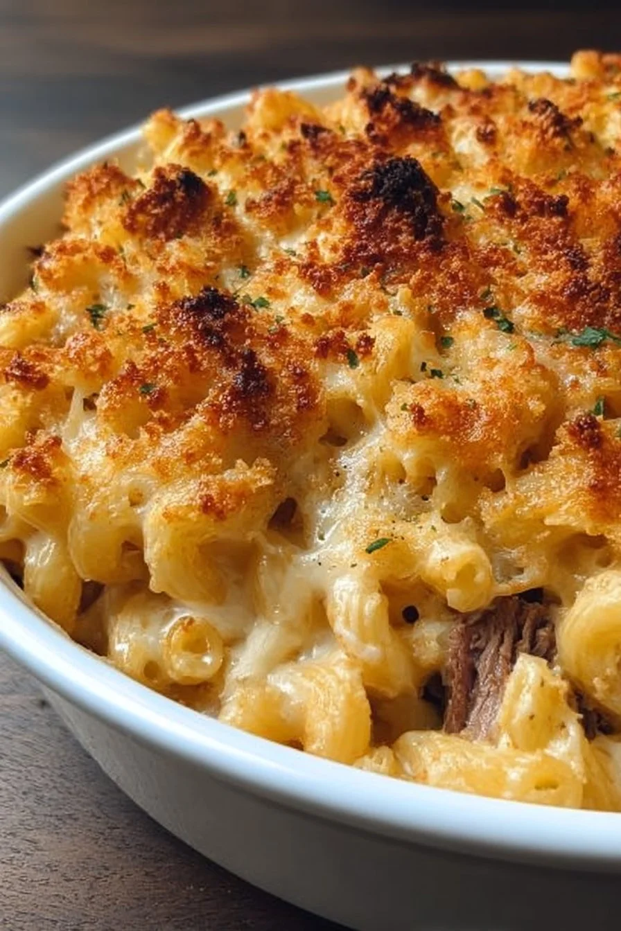 Prime Rib Mac & Cheese Bake
