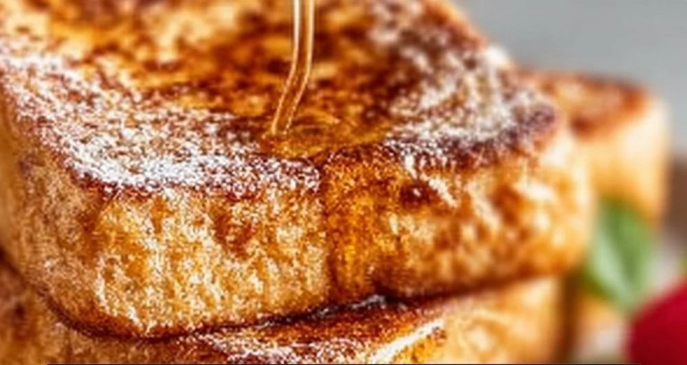 Delicious Protein Powder French Toast served on a plate with syrup and berries