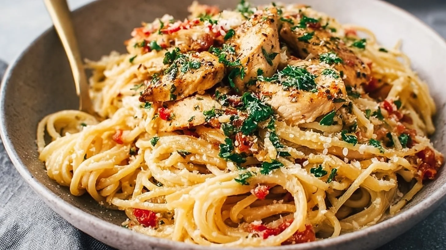 Skillet Chicken Spaghetti