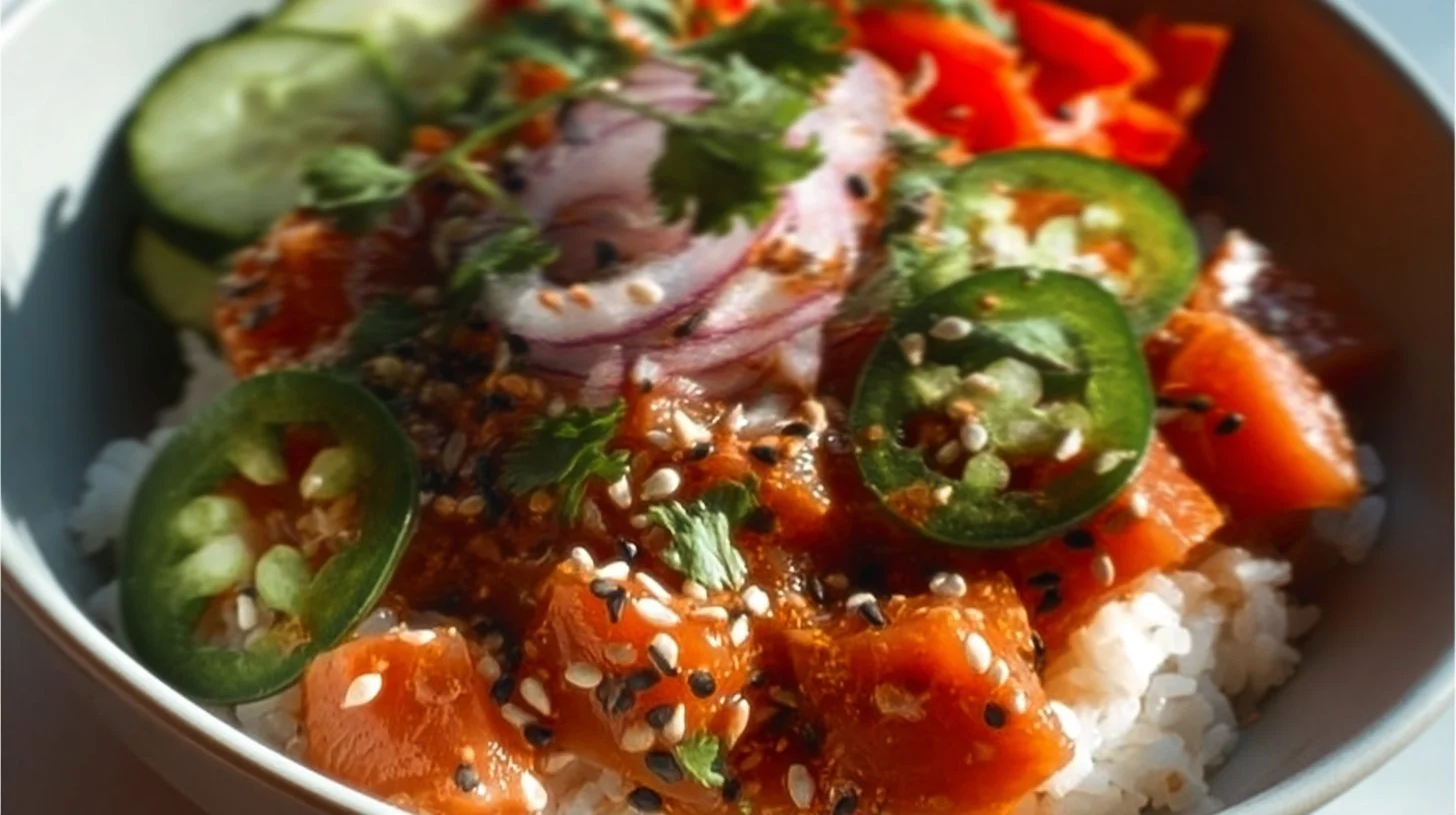 Delicious Spicy Tuna Sushi Bowl with fresh ingredients and vibrant flavors