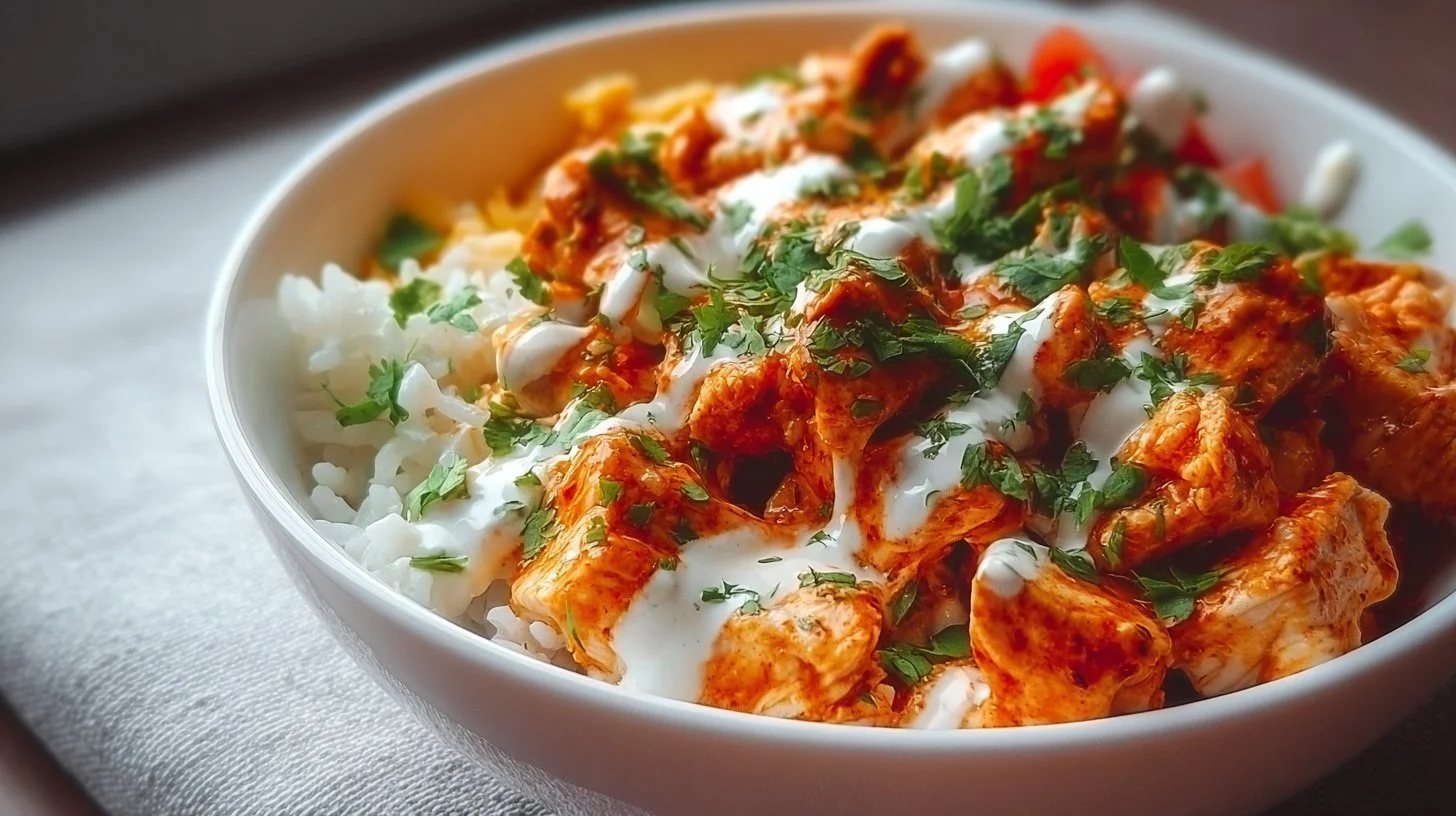 Buffalo Chicken Bowl with fresh ingredients and spicy sauce