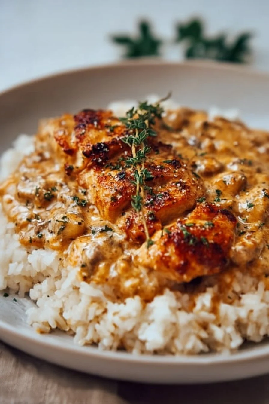 Creamy Chicken and Mushroom Rice
