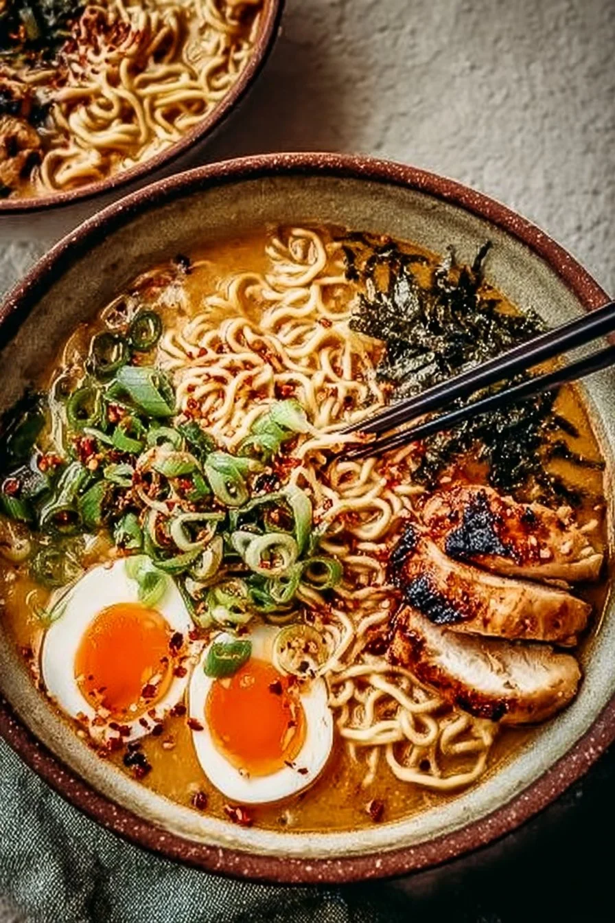 Creamy Garlic Chicken Ramen
