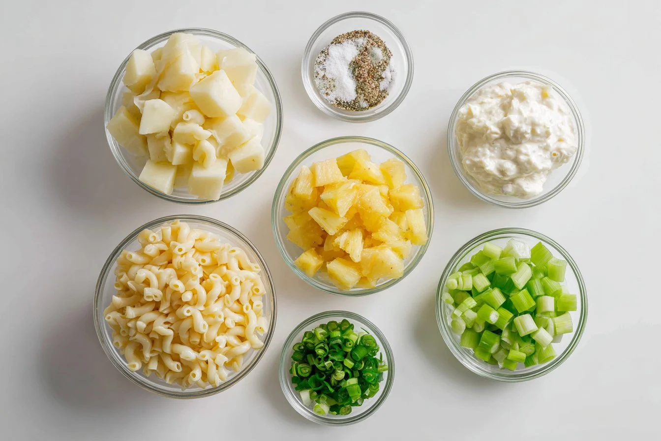 Creamy Potato and Macaroni Salad with Pineapple