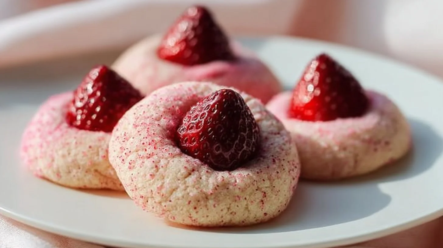 Delicious strawberry chocolate cookies decorated for Valentine's Day
