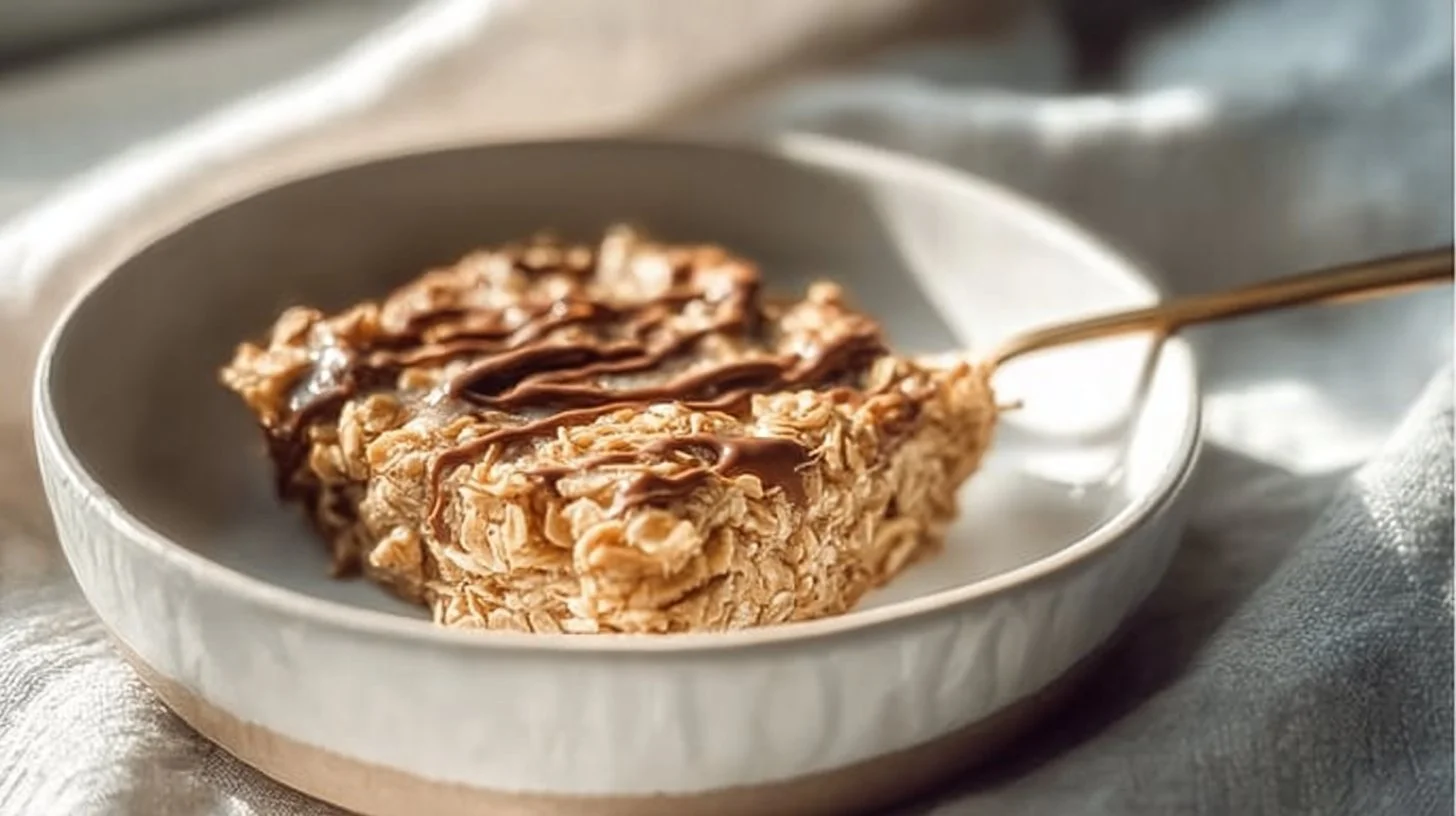 Delicious baked oats topped with Greek yogurt for a nutritious breakfast