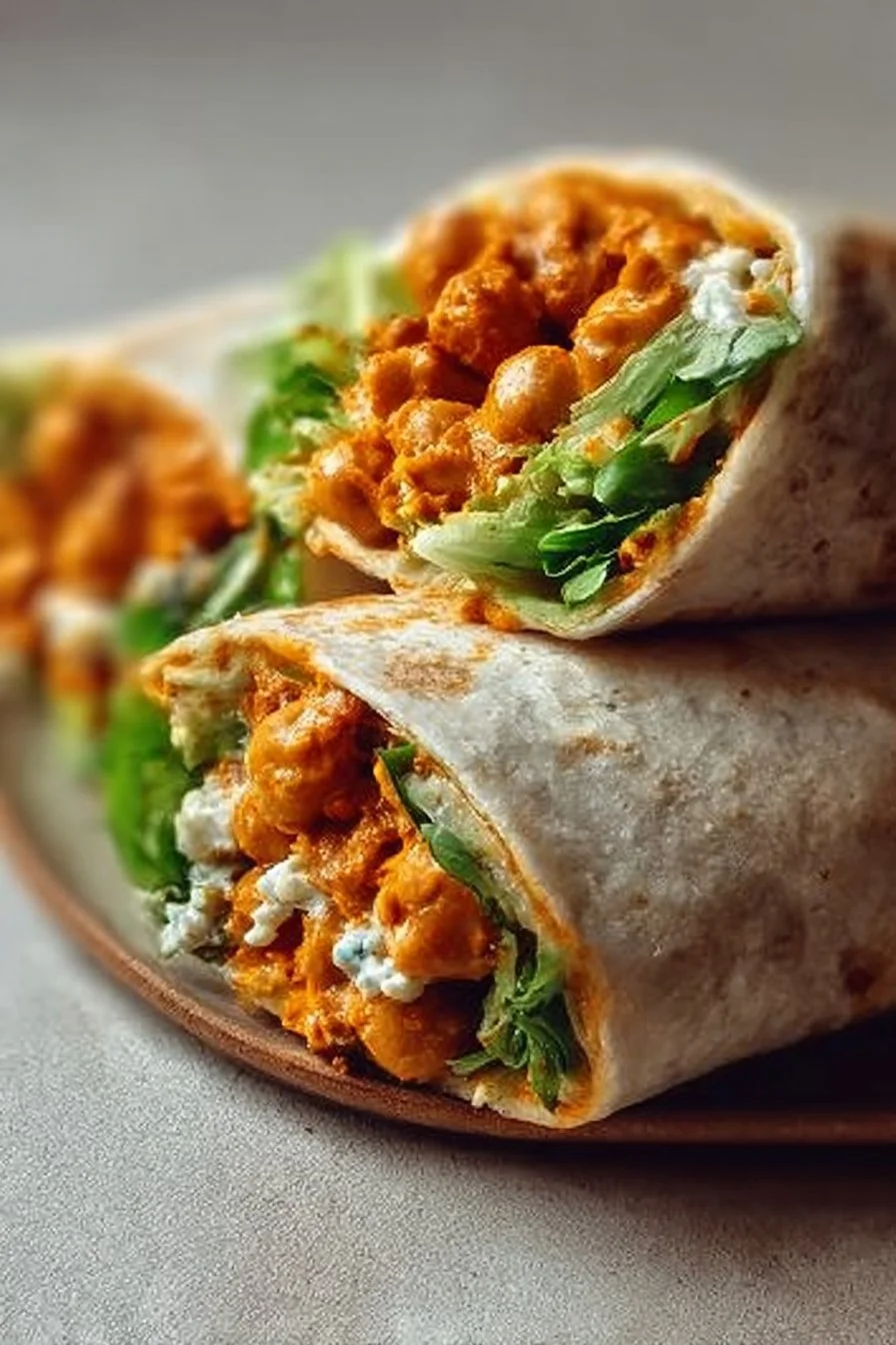 Delicious Spicy Buffalo Chickpea Wraps