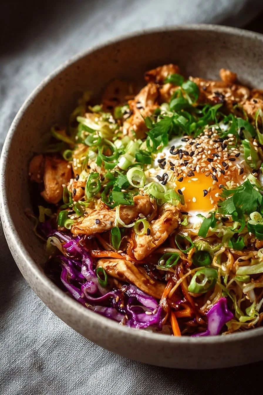 Egg Roll Bowl with Chicken and Cabbage