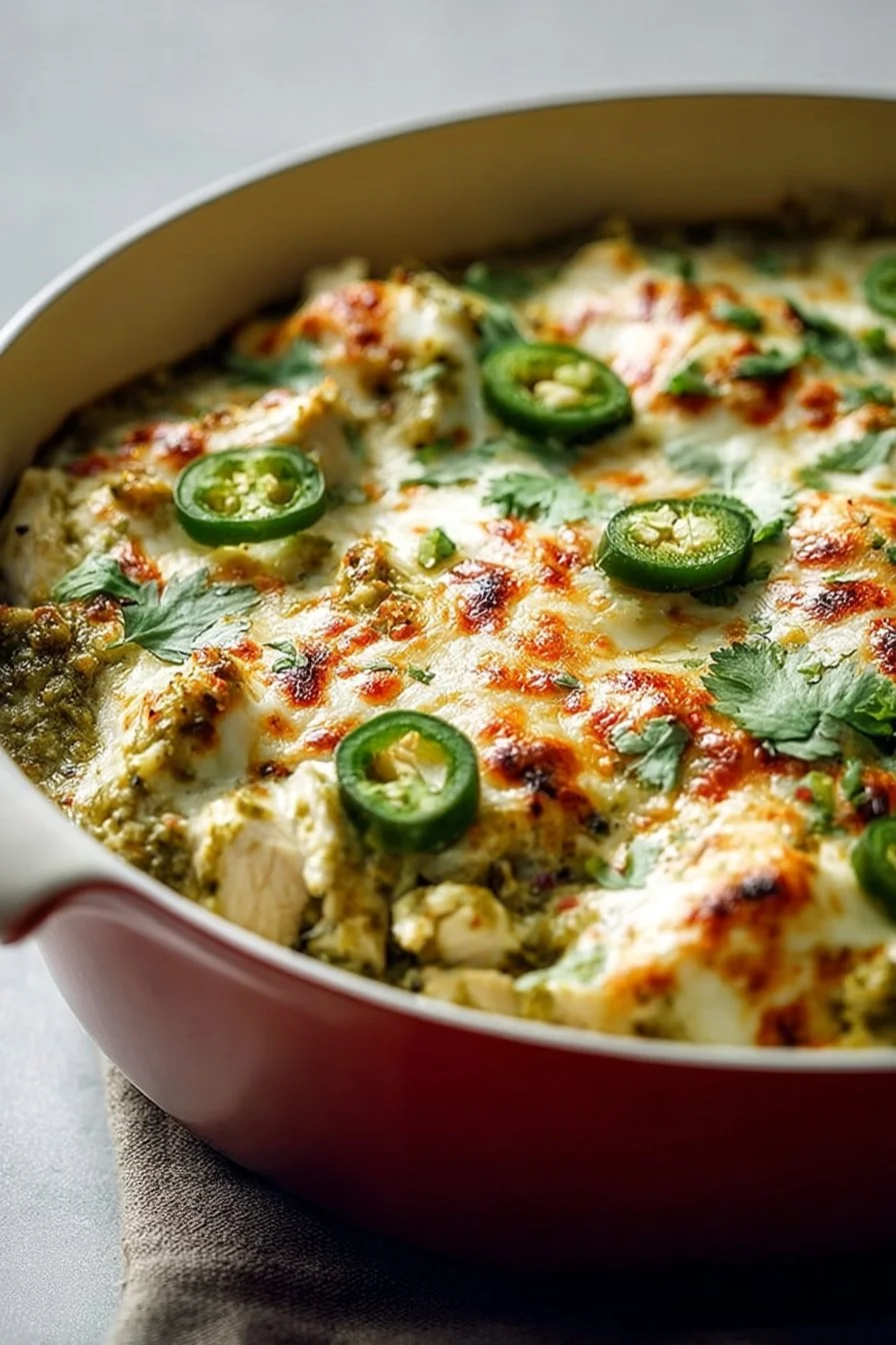 Healthy Salsa Verde Chicken Casserole