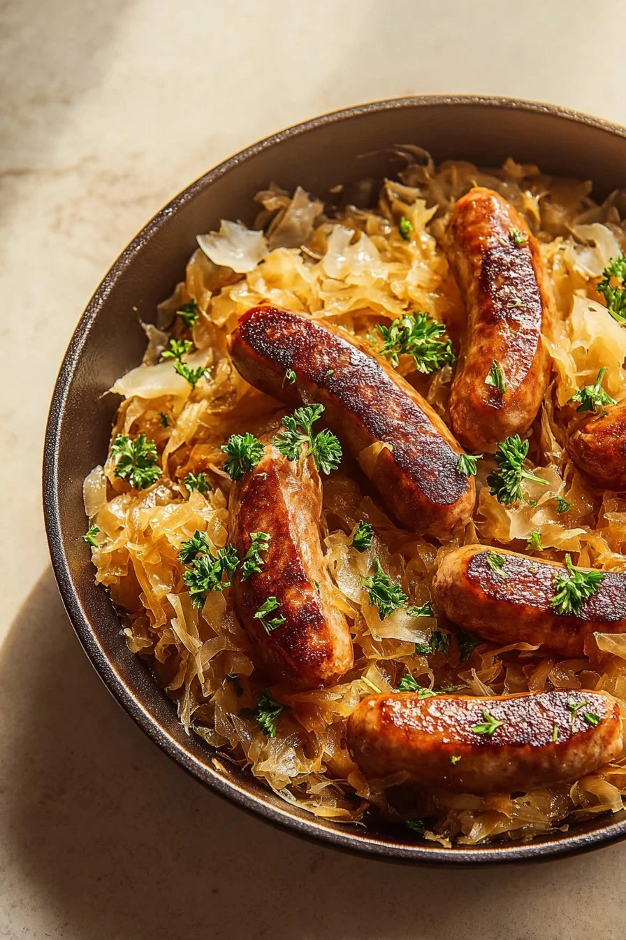 Kielbasa and Sauerkraut Skillet