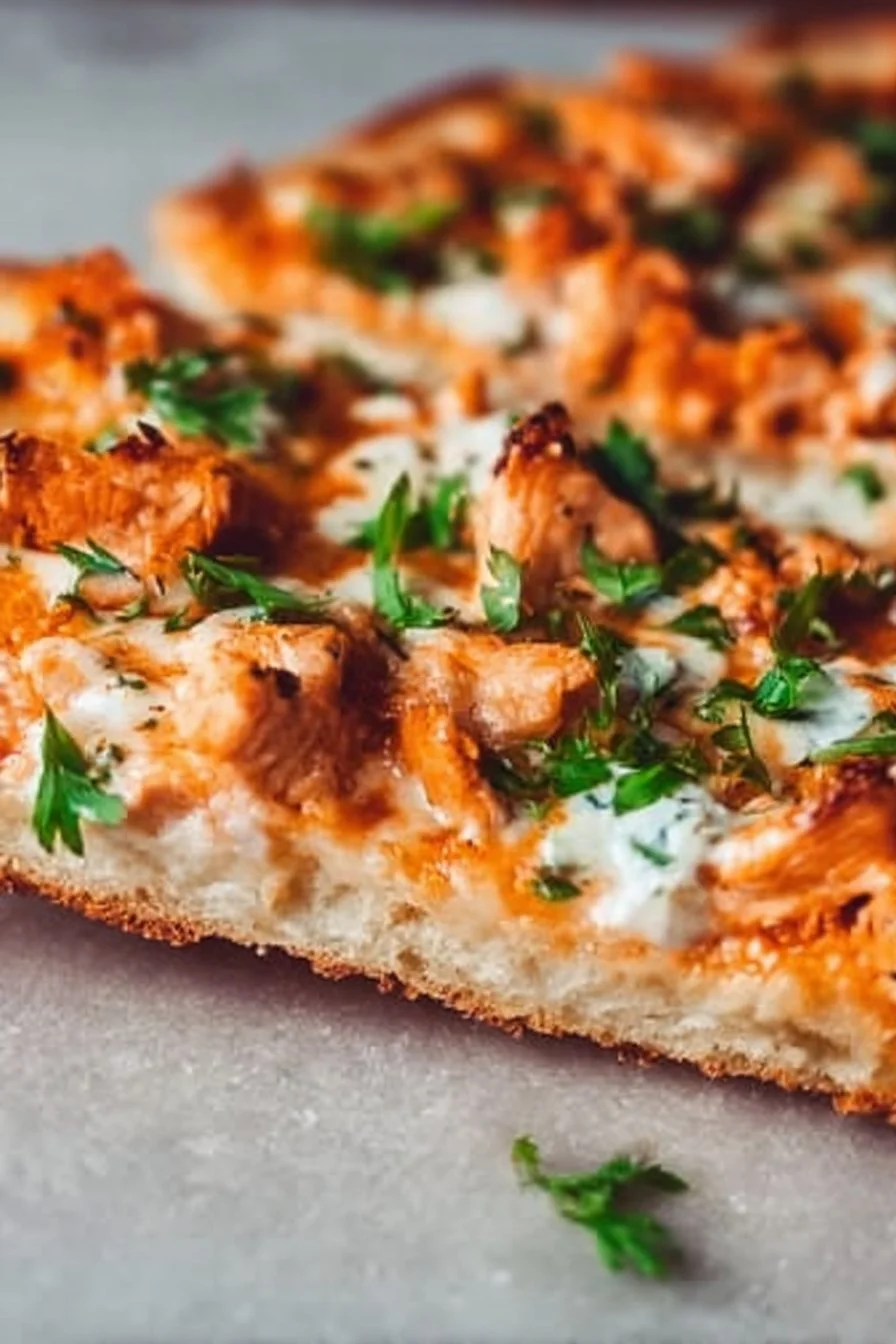 High Protein Buffalo Chicken Flatbread