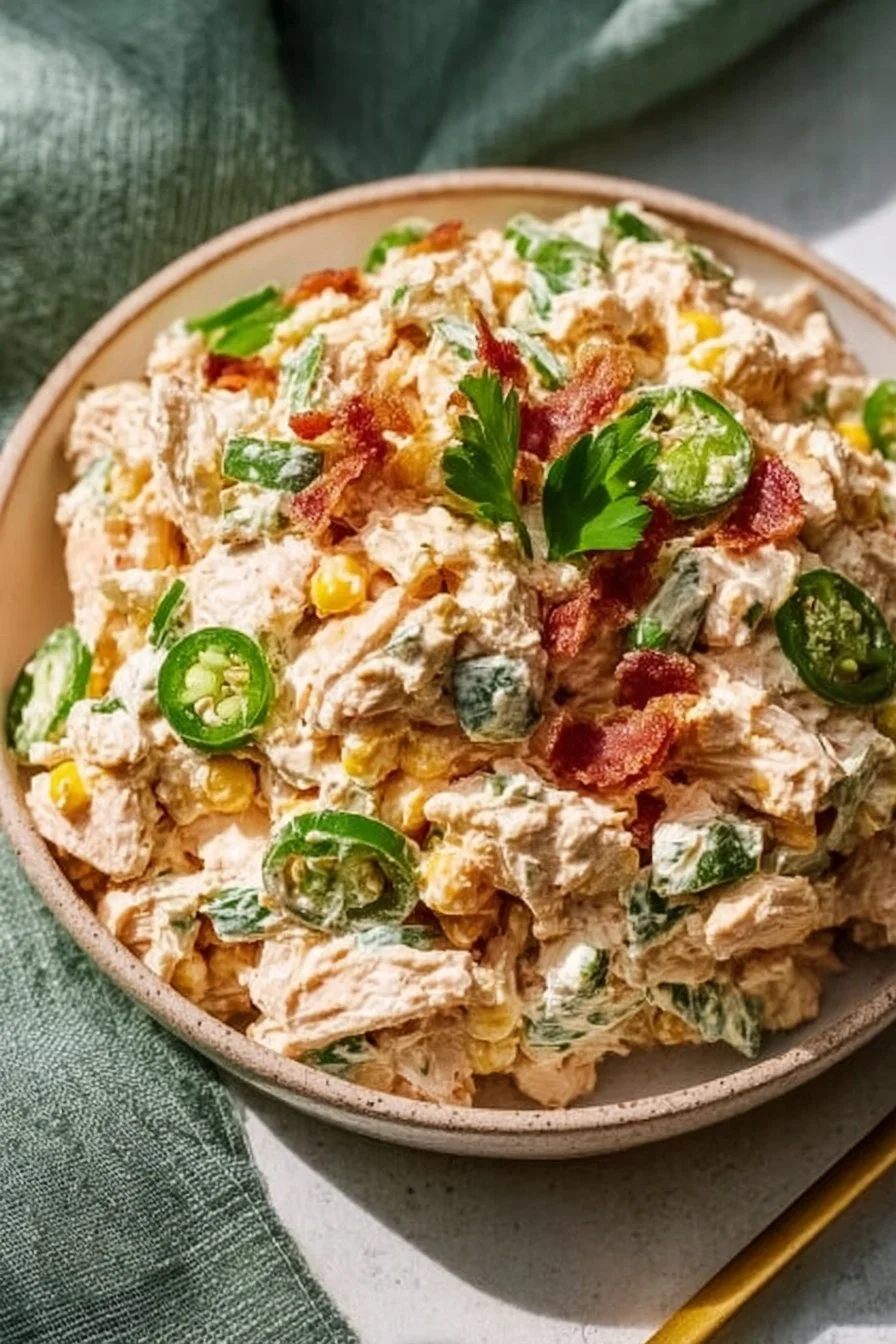 High Protein Jalapeno Popper Chicken Salad