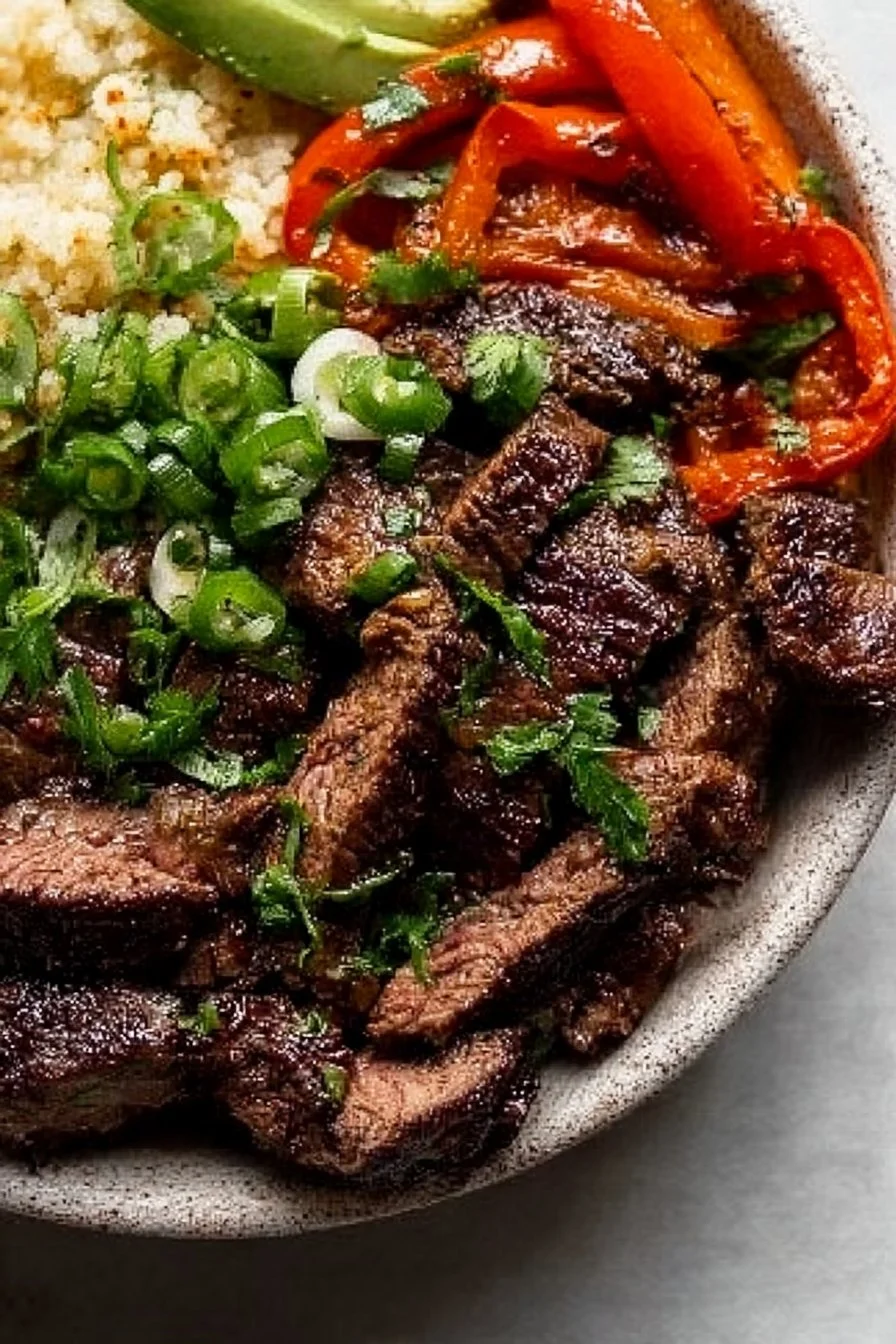 High-Protein, Low-Carb Steak Fajita Bowl