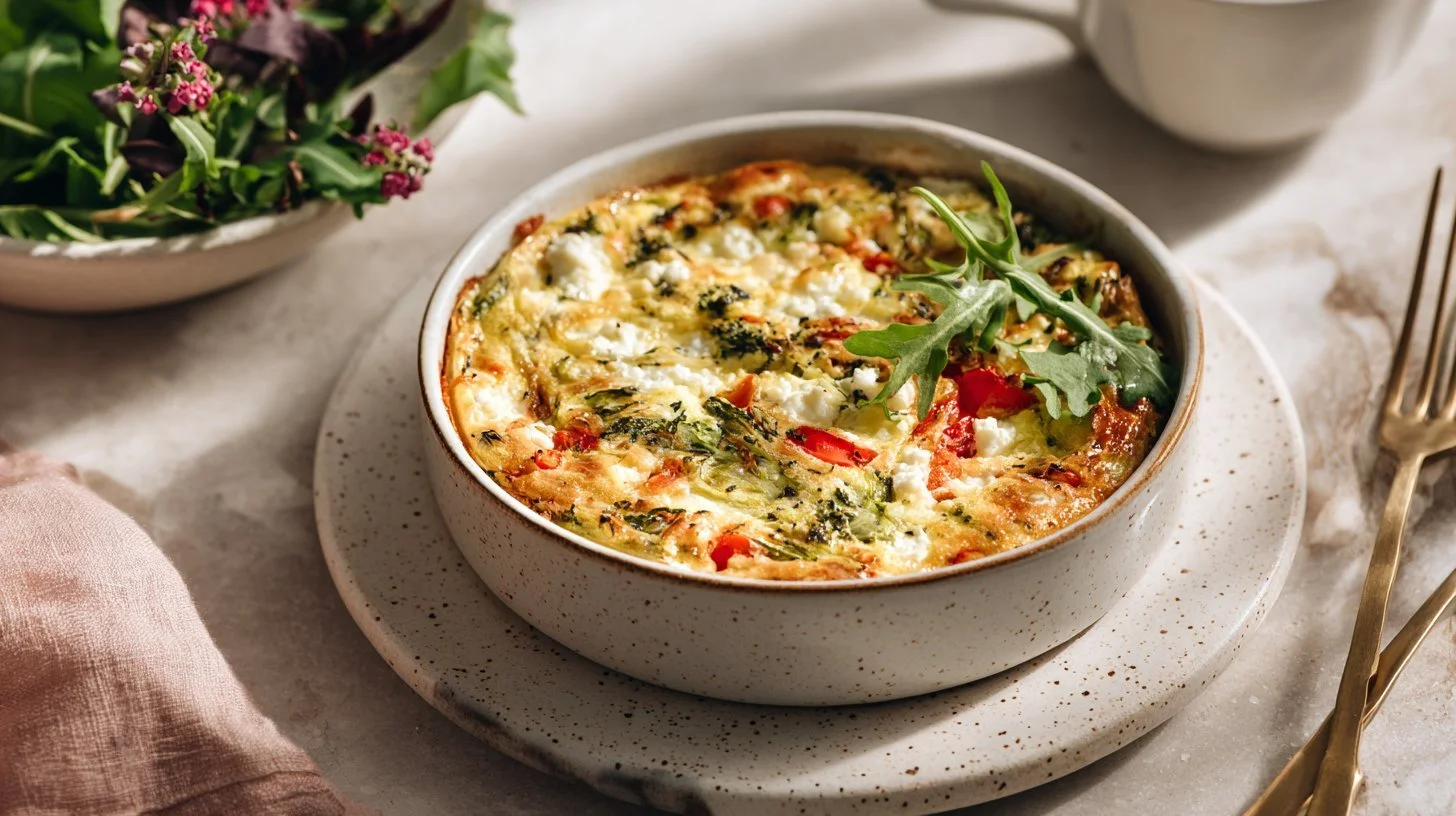High-protein veggie bake featuring cottage cheese and assorted vegetables