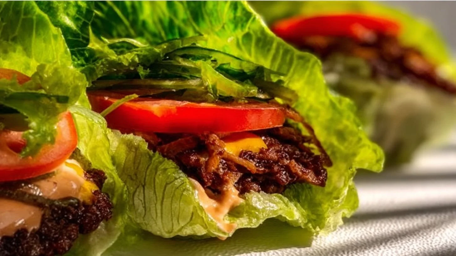 Delicious In and Out Burger lettuce wraps - a healthy burger alternative