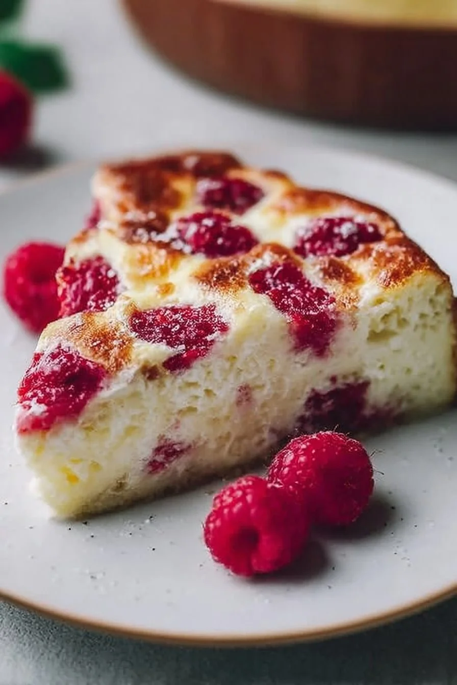 Lemon Raspberry Cottage Cheese Bake
