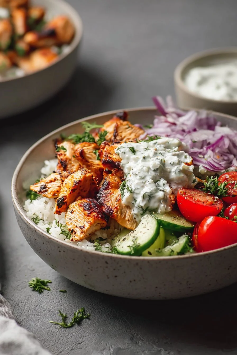 Mediterranean Chicken Bowl with Tzatziki